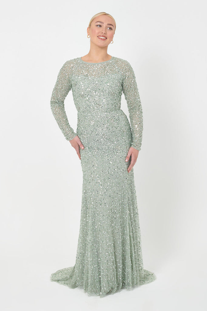 AFEERA EMBELLISHED SEQUIN DRESS FRONT 1