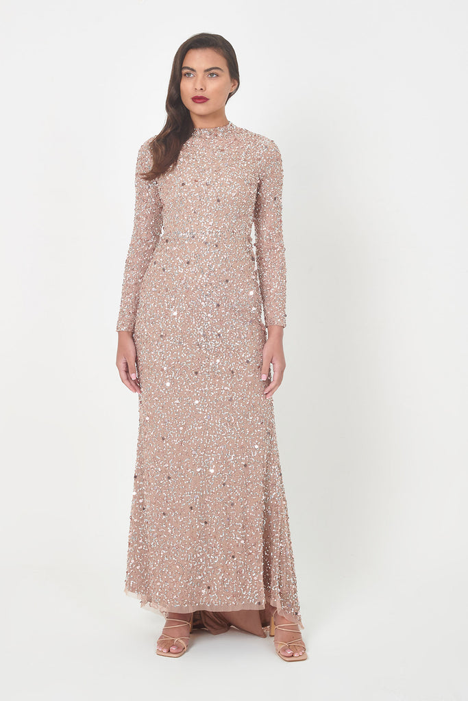 FALAK EMBELLISHED SEQUIN DRESS FRONT 1