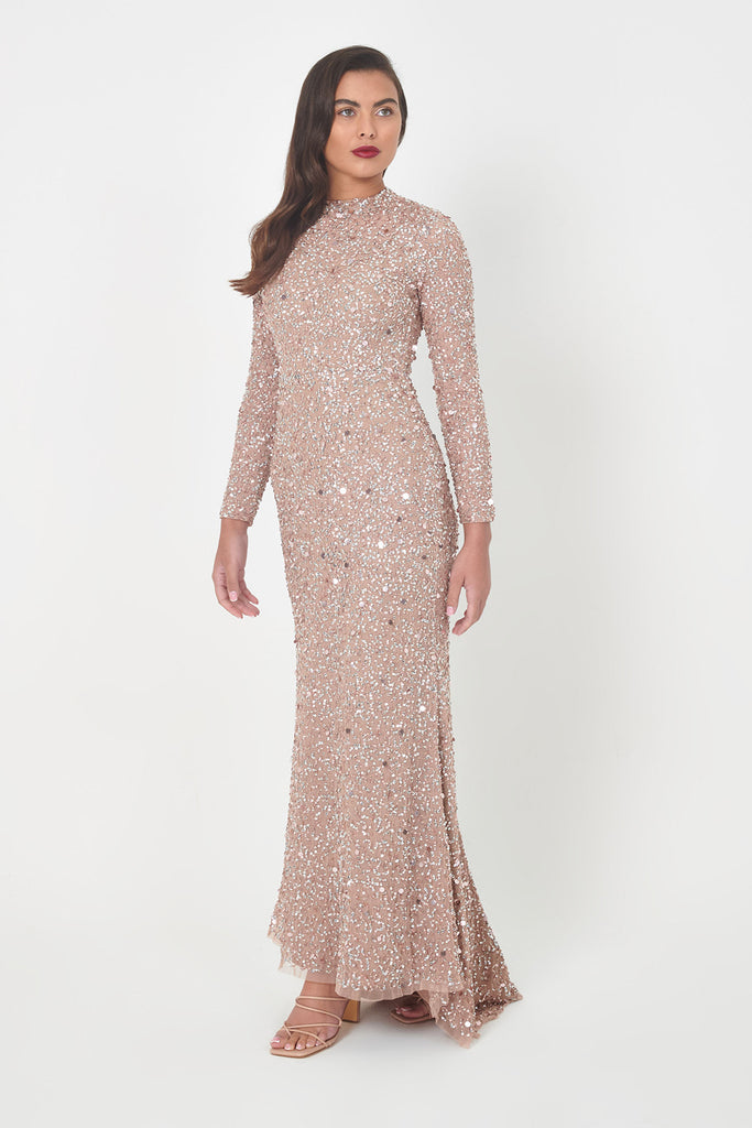 FALAK EMBELLISHED SEQUIN DRESS