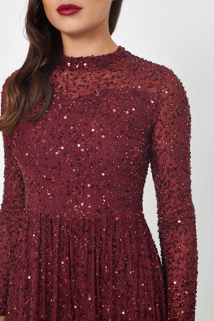 DIBA EMBELLISHED SEQUIN MAXI DRESS CLOSEUP