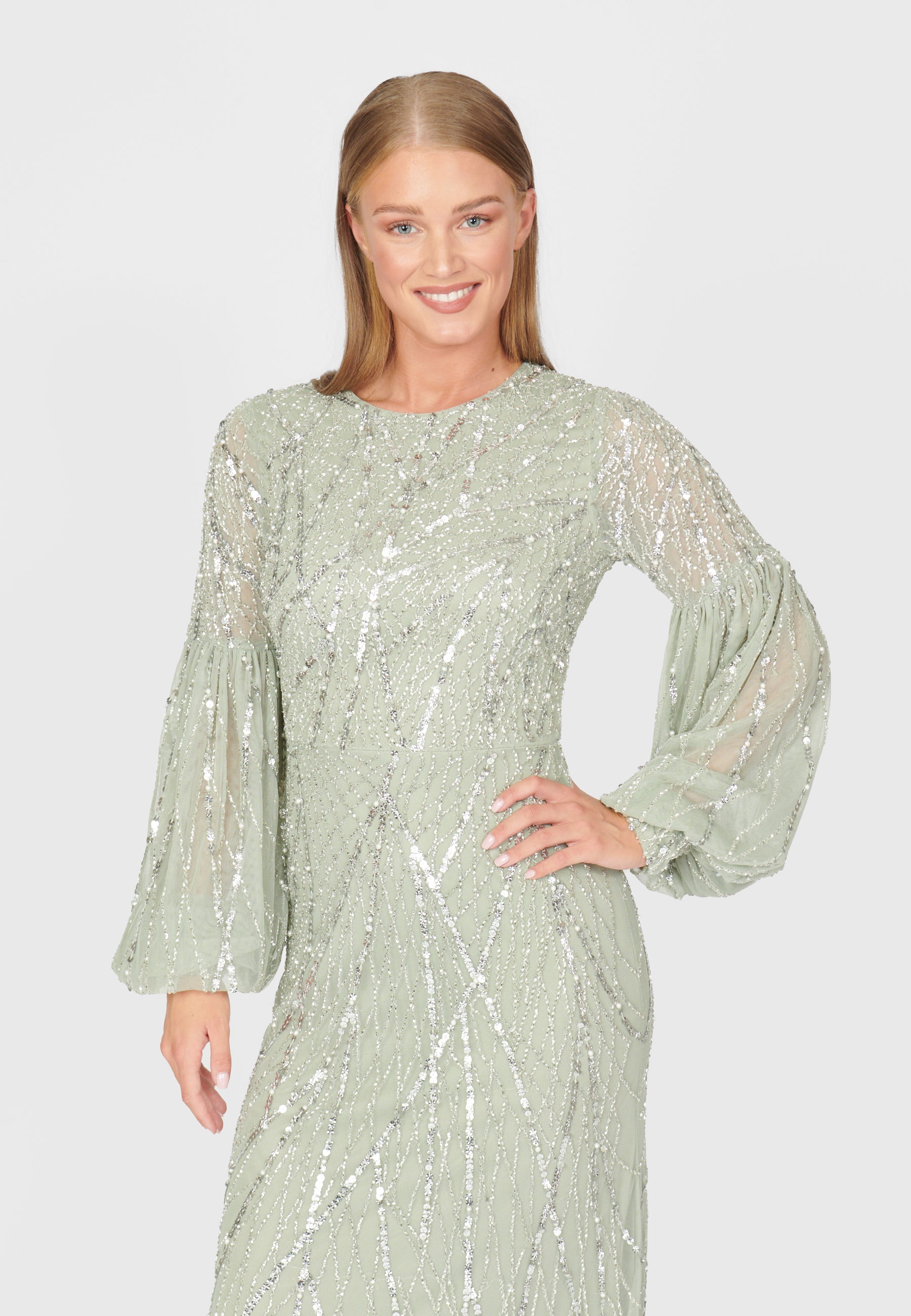 Siennaa Embellished Sequin Maxi Dress | MTZ230604