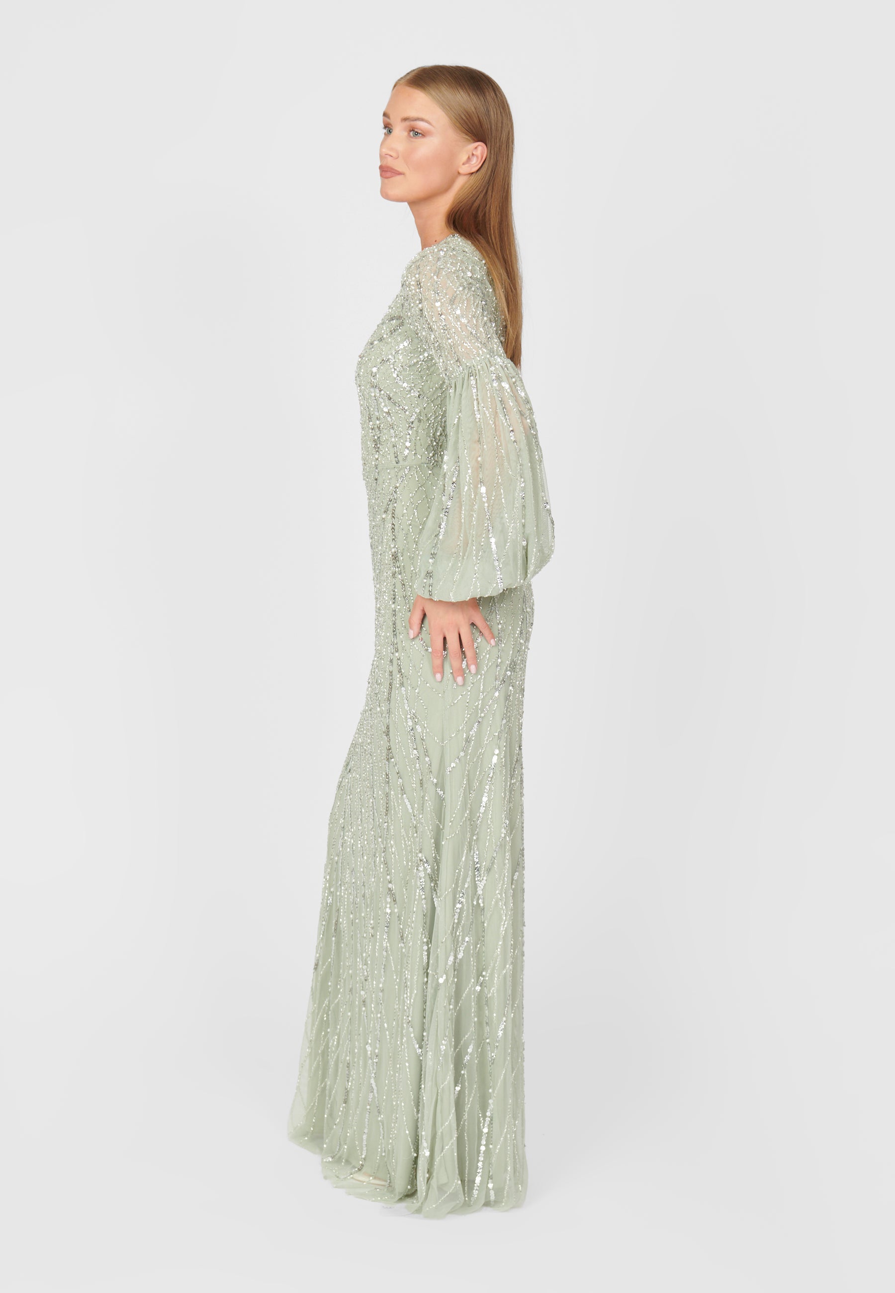 Siennaa Embellished Sequin Maxi Dress | MTZ230604