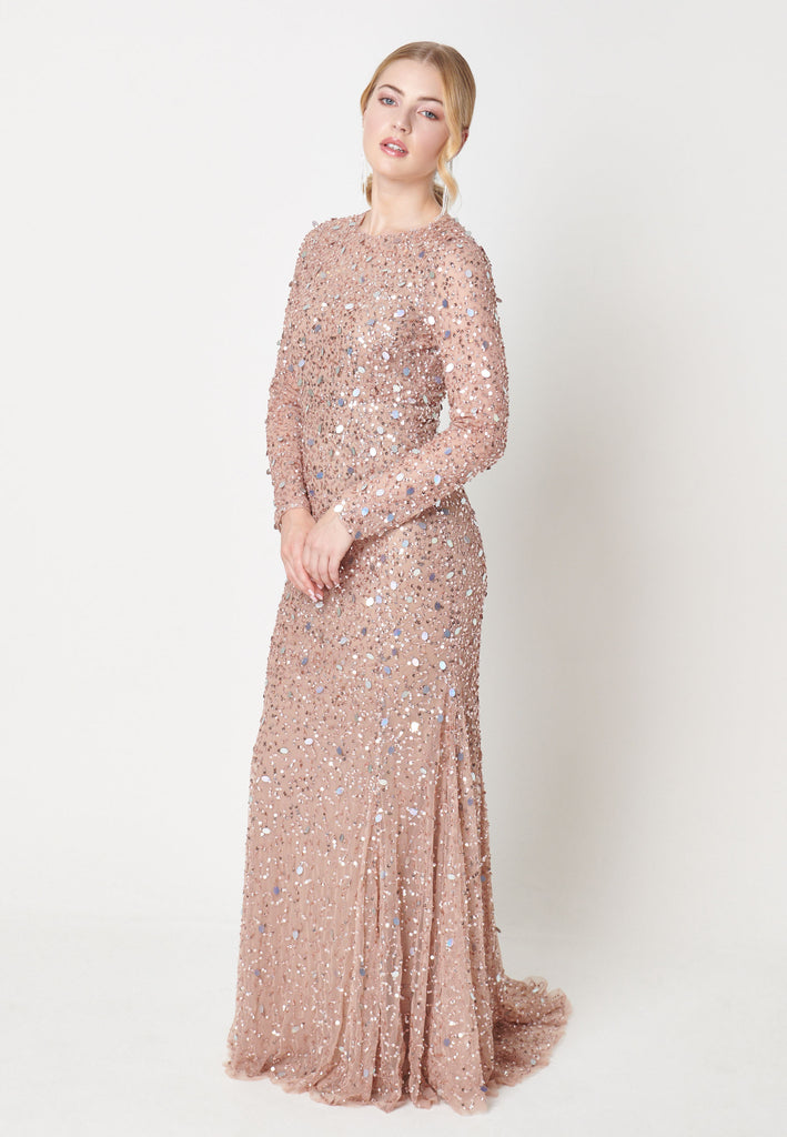 AZRA EMBELLISHED SEQUIN DRESS FRONT 2