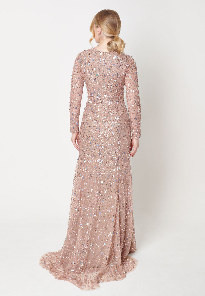 AZRA EMBELLISHED SEQUIN DRESS BACK