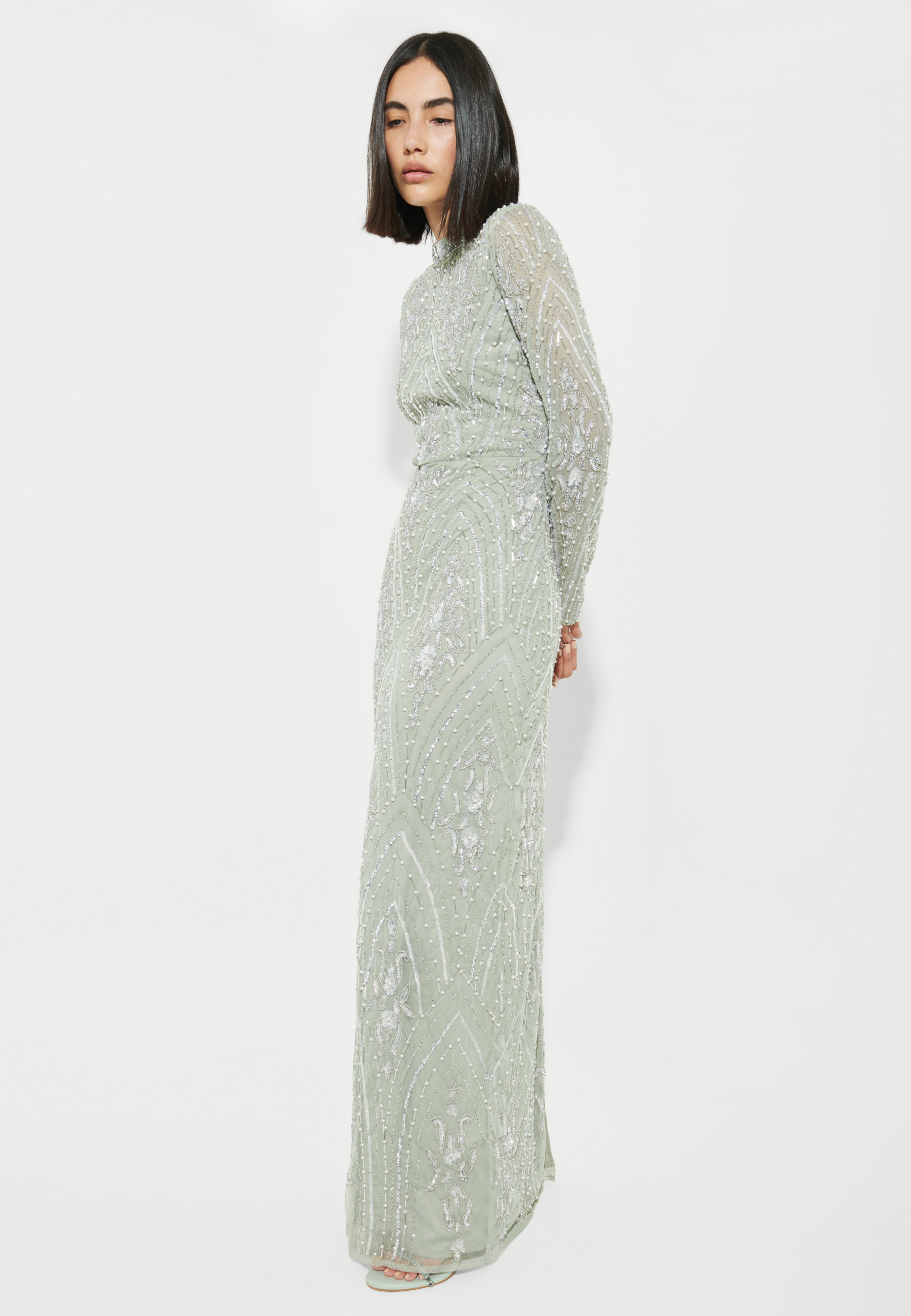Eshma Embellished Sequin Maxi Dress | MTZ240102