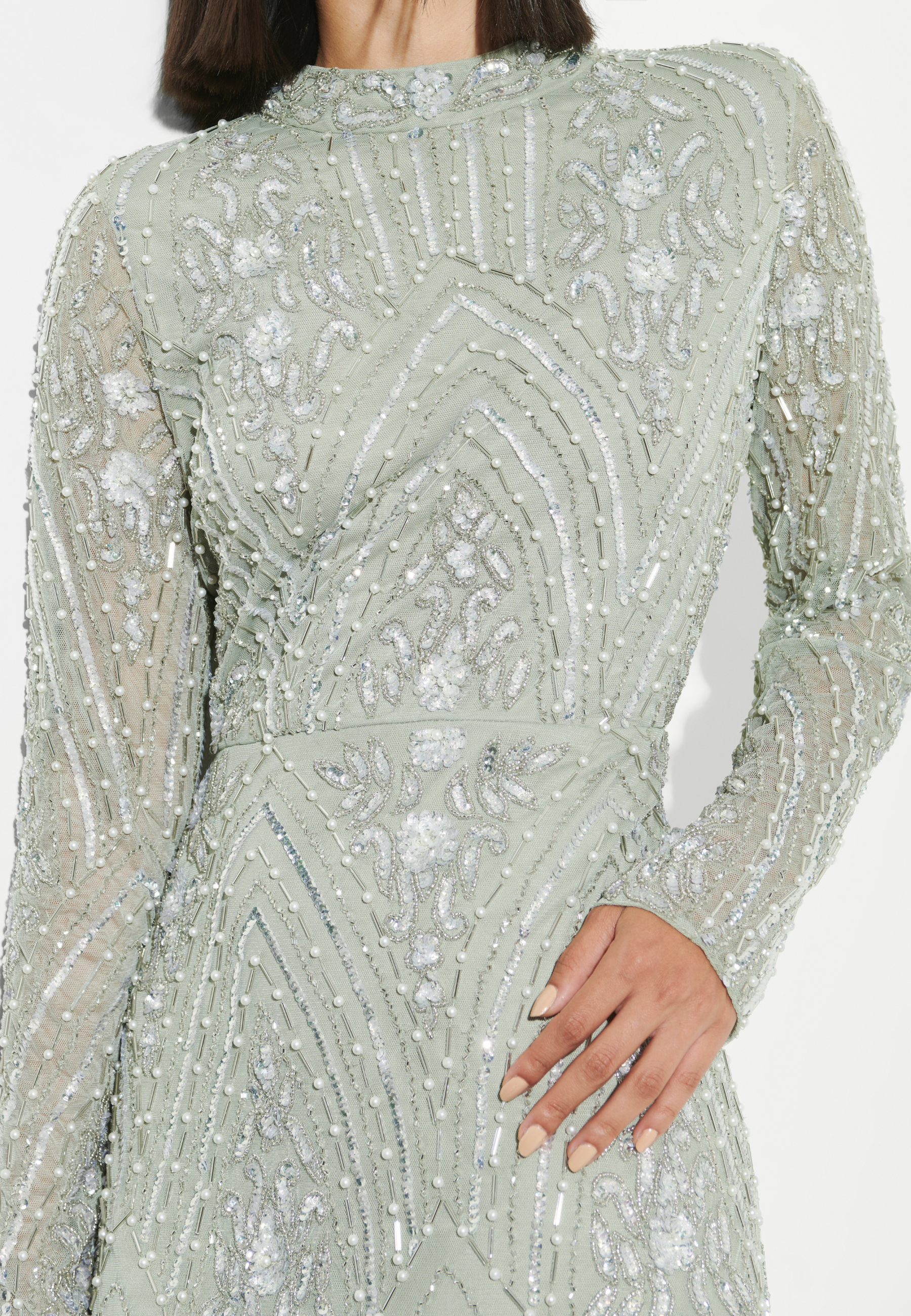 Eshma Embellished Sequin Maxi Dress | MTZ240102