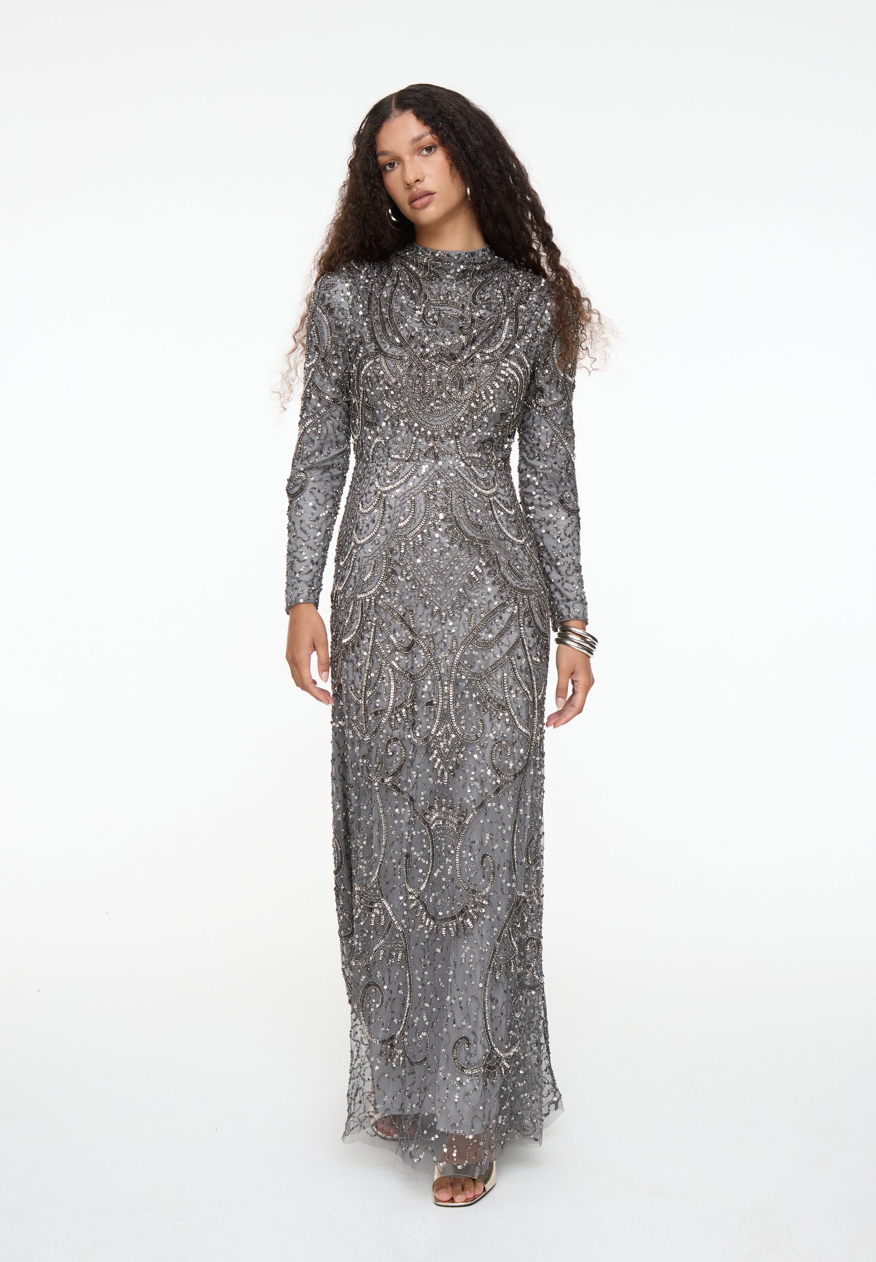 Jenna Embellished Sequin Maxi Dress | MTZ250813
