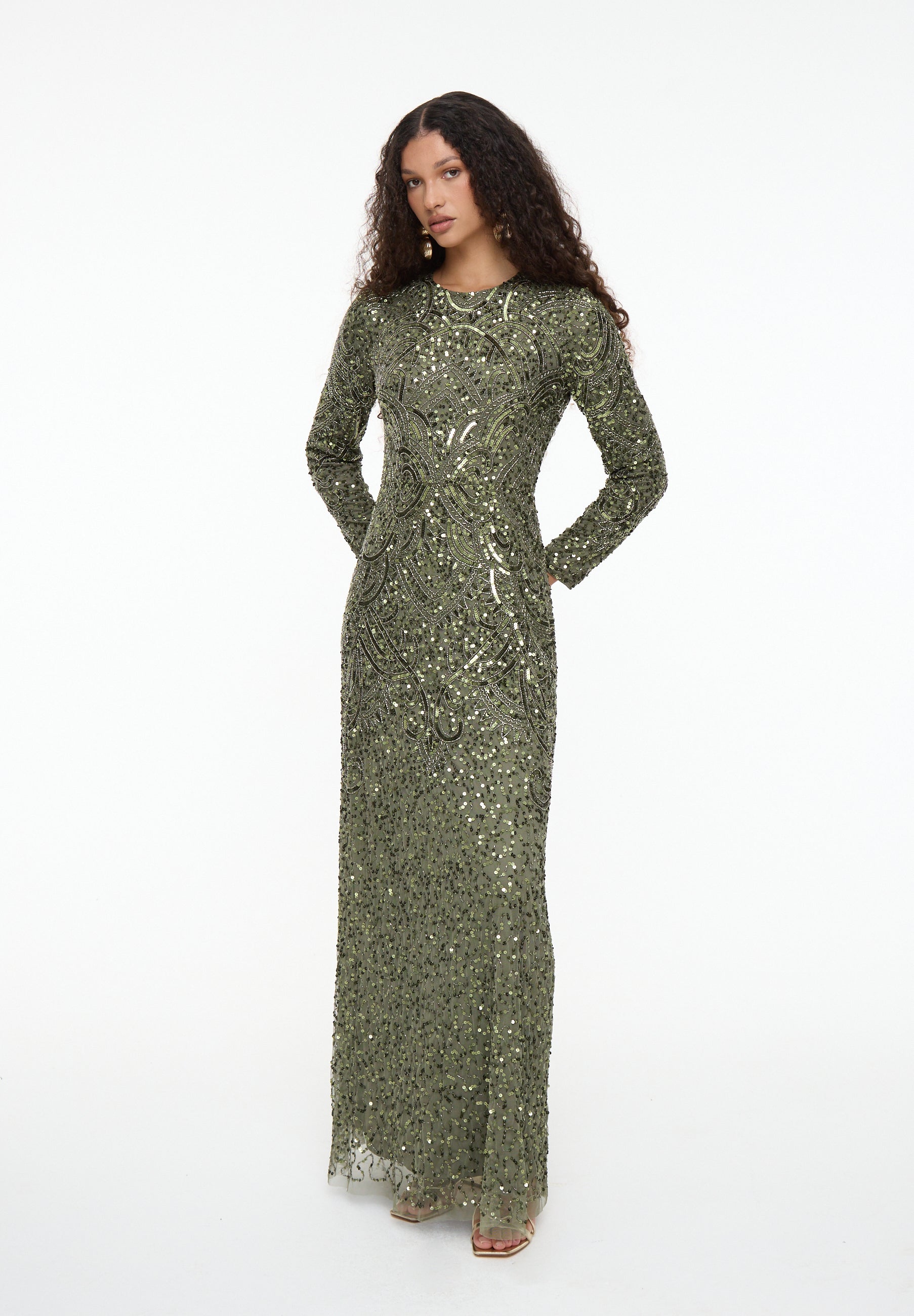 Derya Embellished Sequin Maxi Dress | MTZ250811