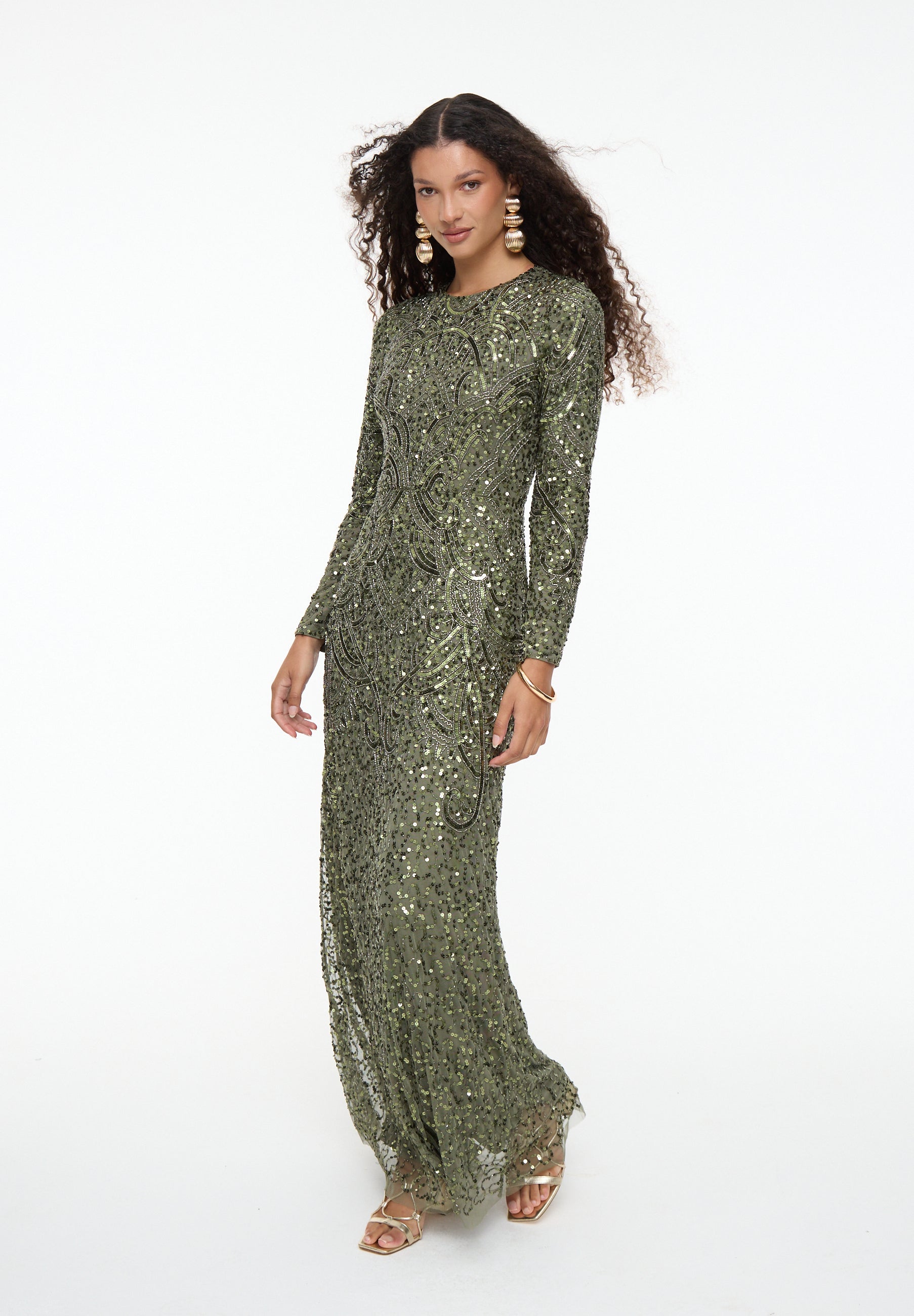 Derya Embellished Sequin Maxi Dress | MTZ250811