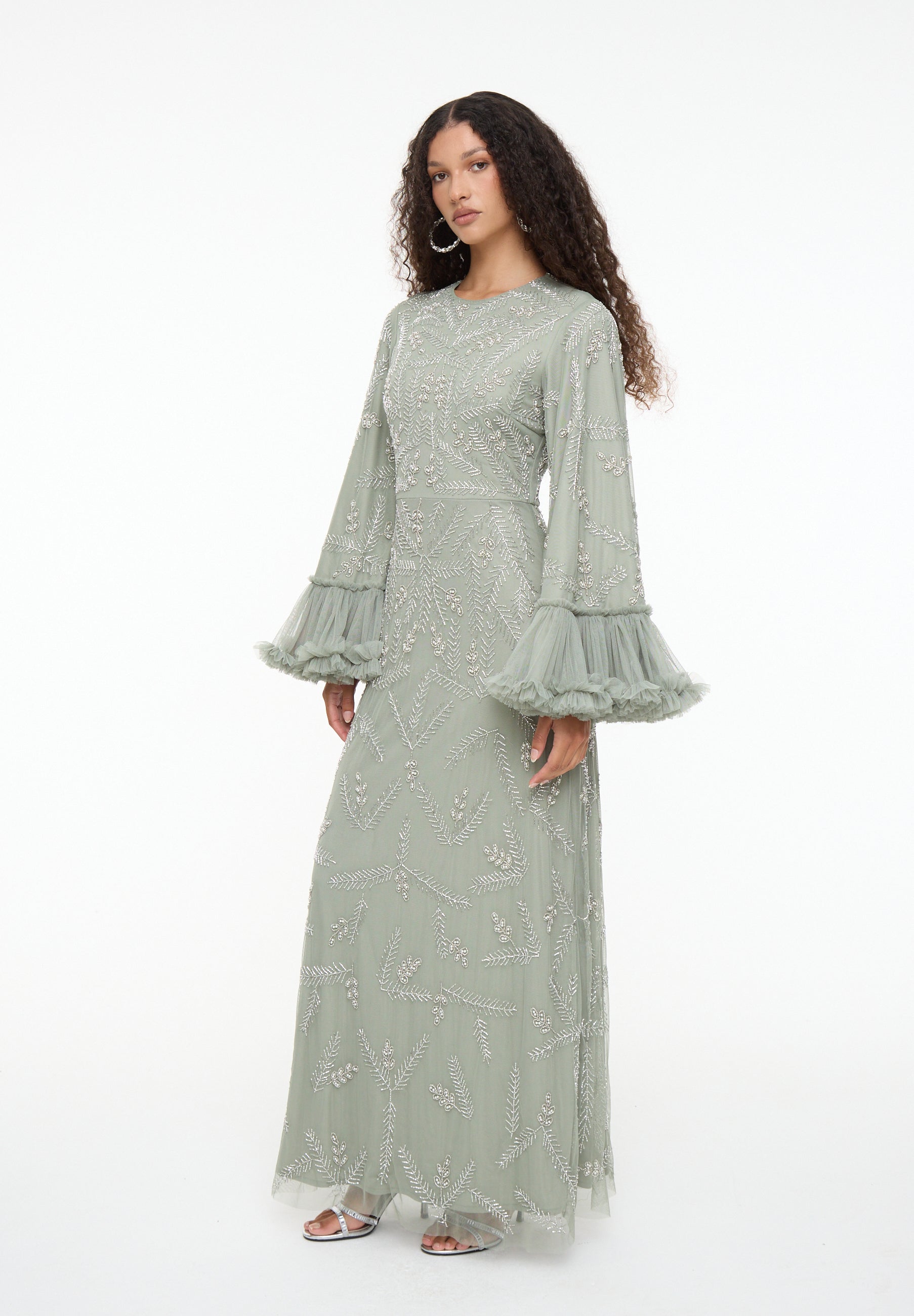 malia maxi dress Vintage 1970s MALIA print Geometric maxi dress w balloon puff sleeves hawaiian cotton green Small