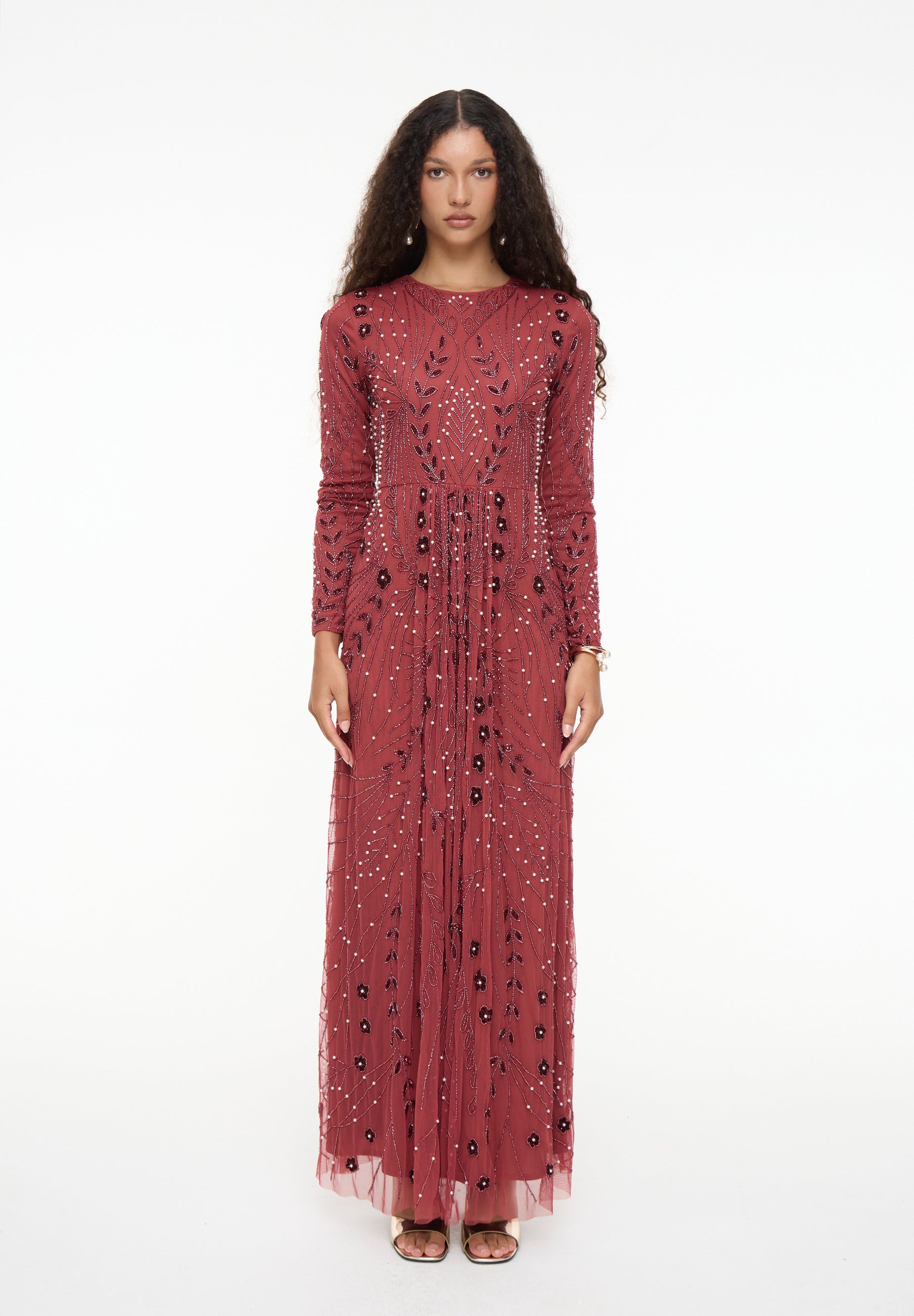 Reina Embellished Sequin Maxi Dress | MTZ250802
