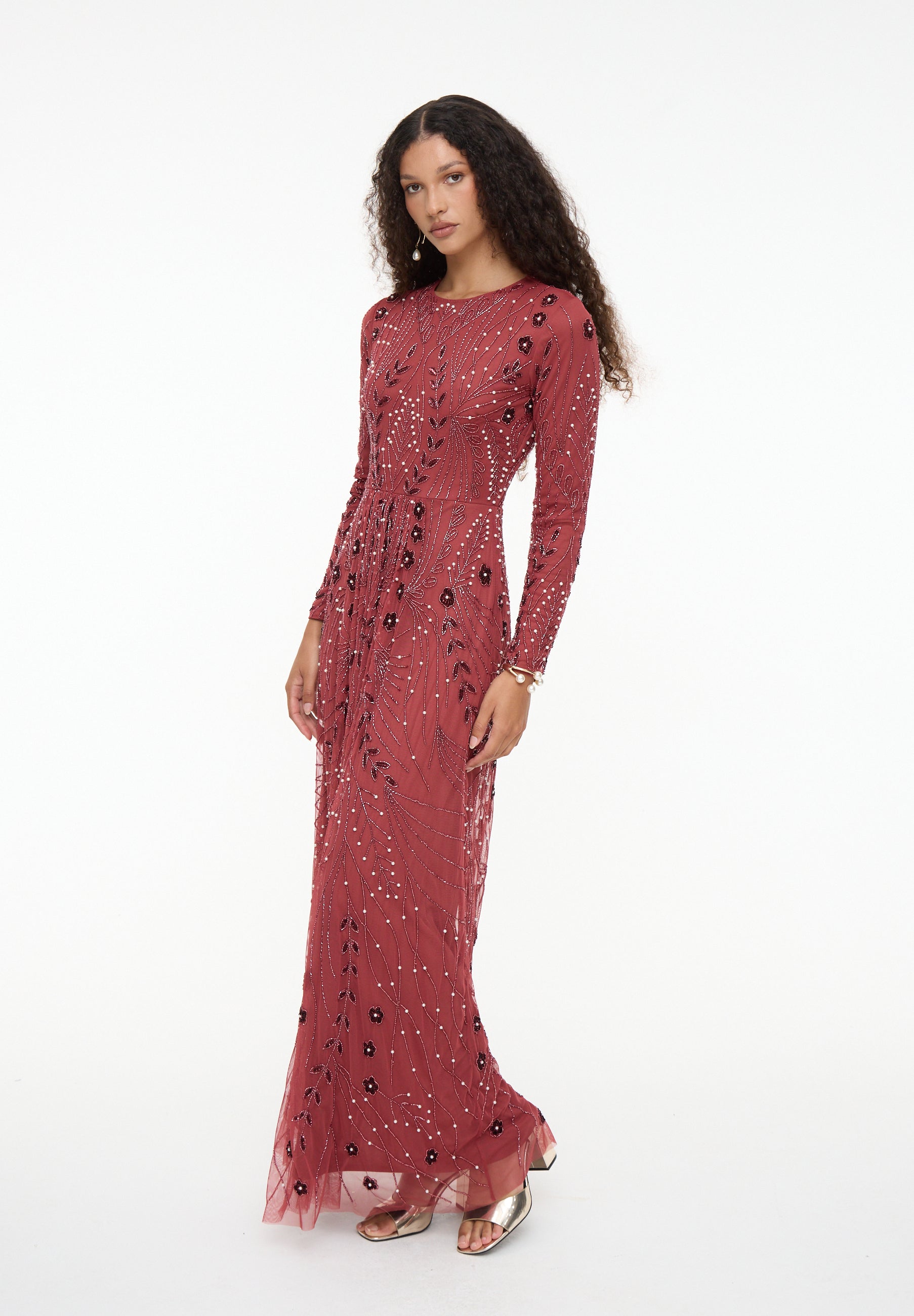 Reina Embellished Sequin Maxi Dress | MTZ250802