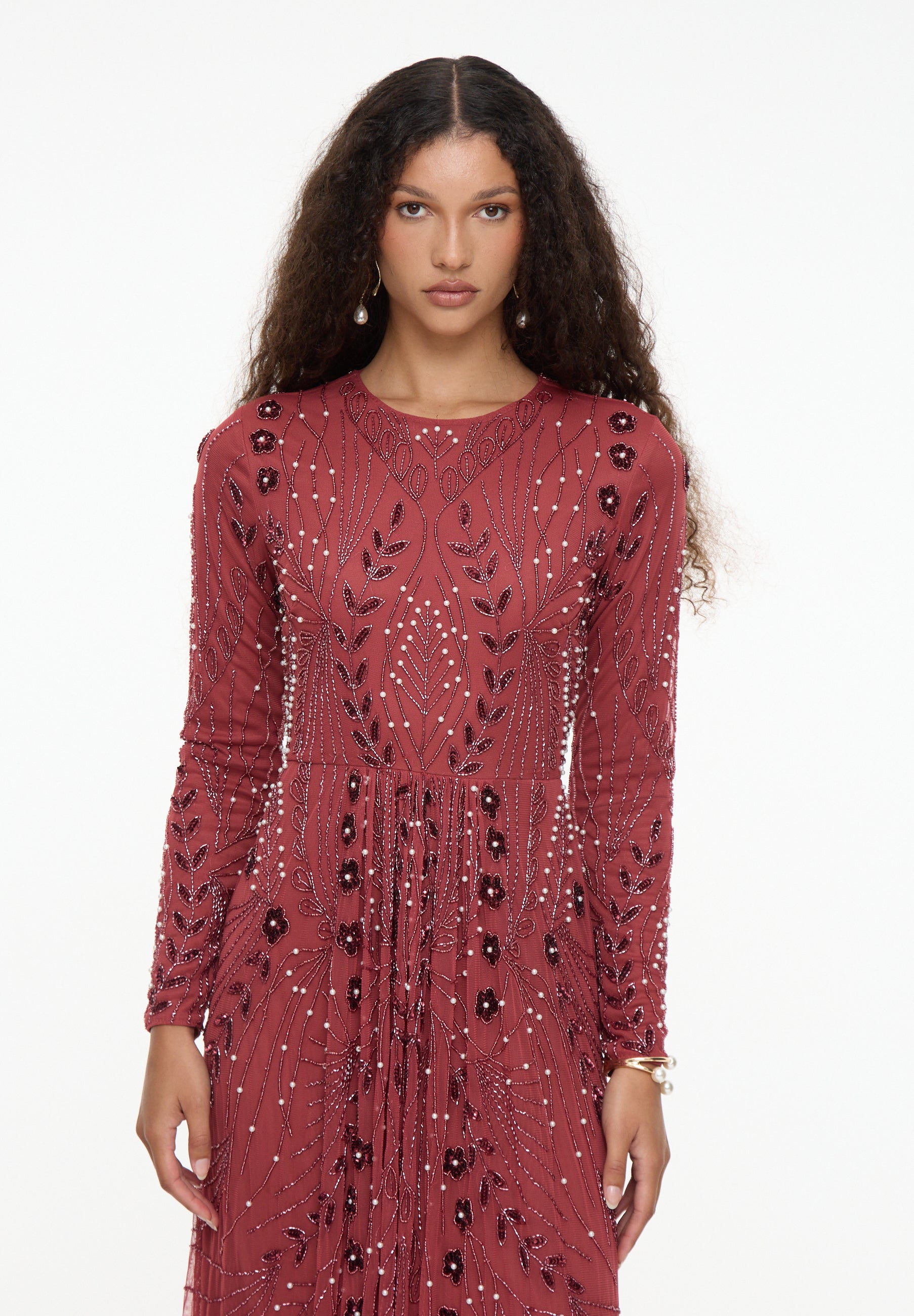 Reina Embellished Sequin Maxi Dress | MTZ250802
