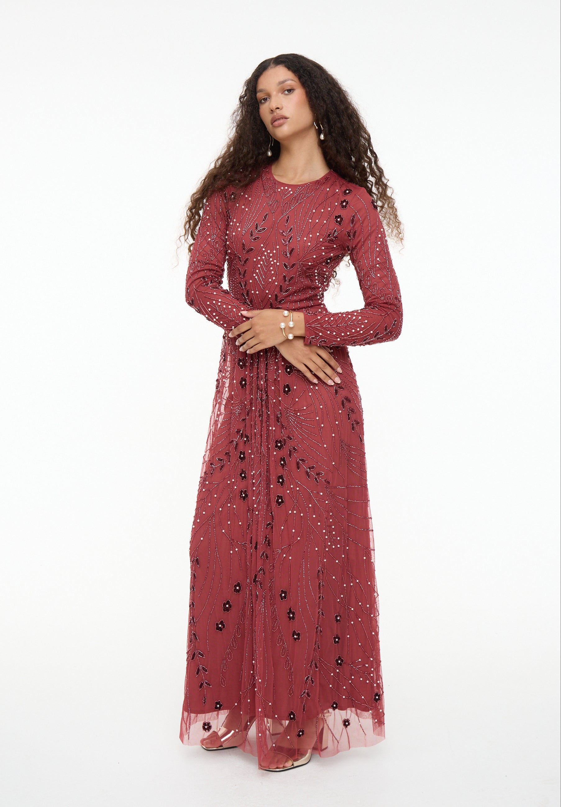 Reina Embellished Sequin Maxi Dress | MTZ250802
