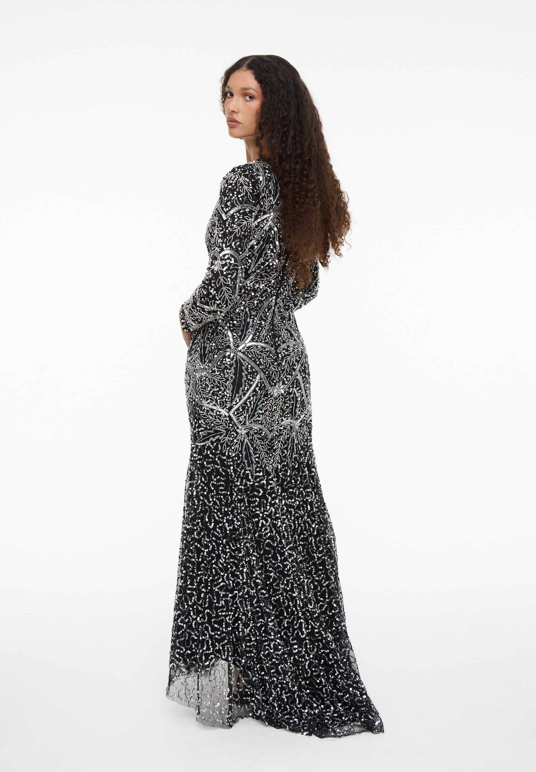Azza Embellished Sequin Maxi Dress | MTZ250814