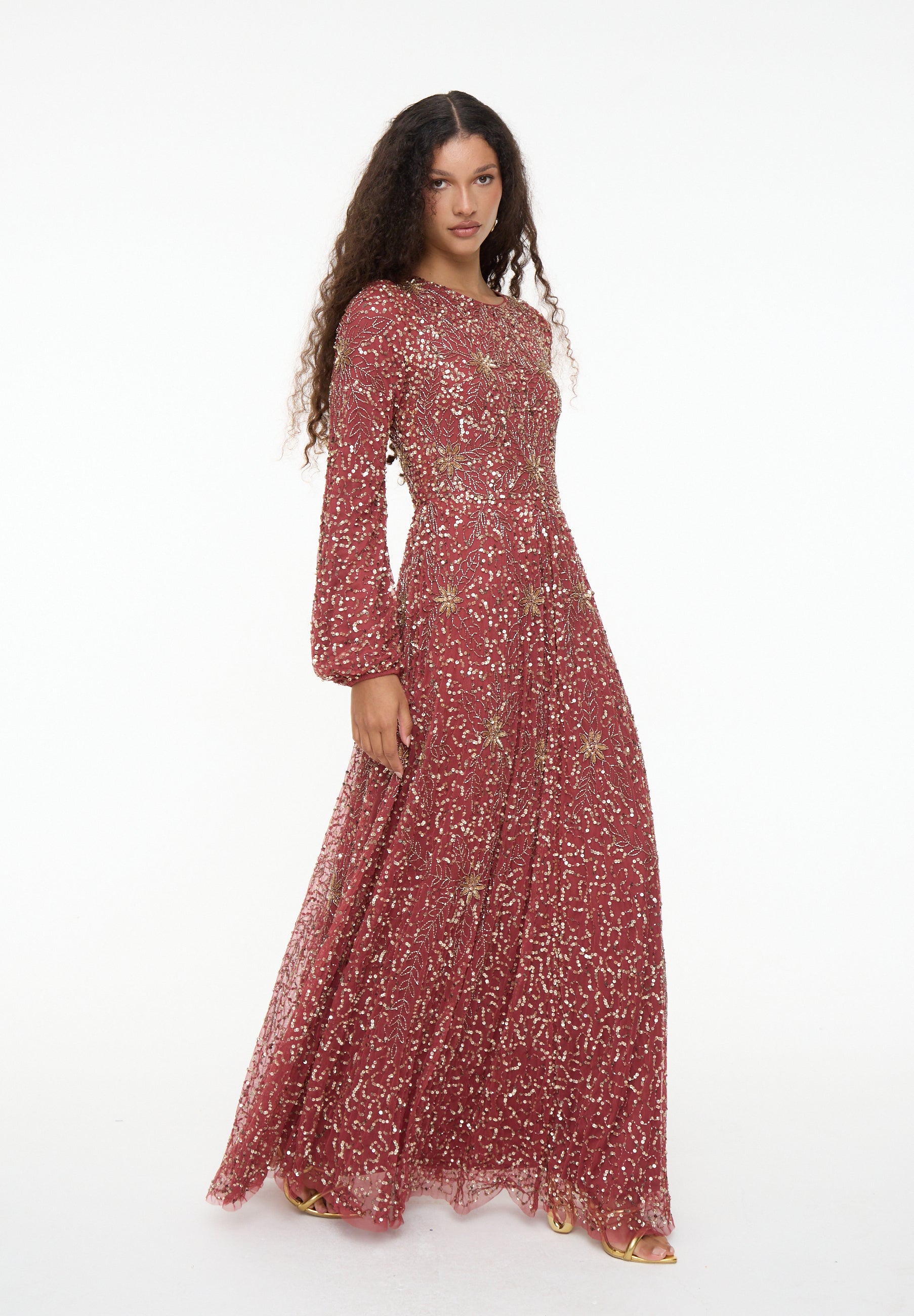 Luna Modest Sequin Maxi Dress | MTZ260905