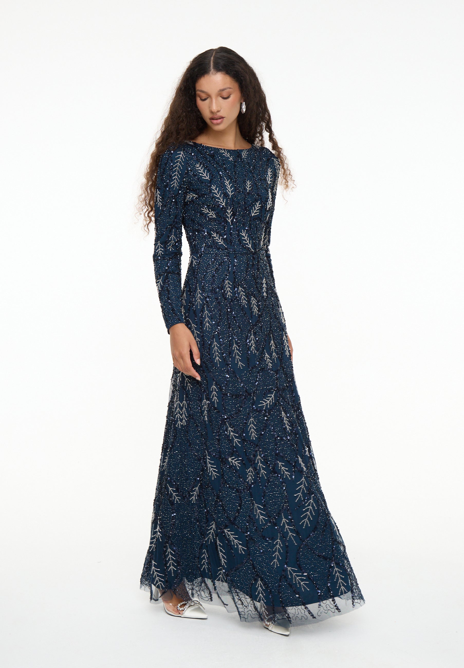 Anan Modest Embellished Sequin Maxi Dress | MTZ260904