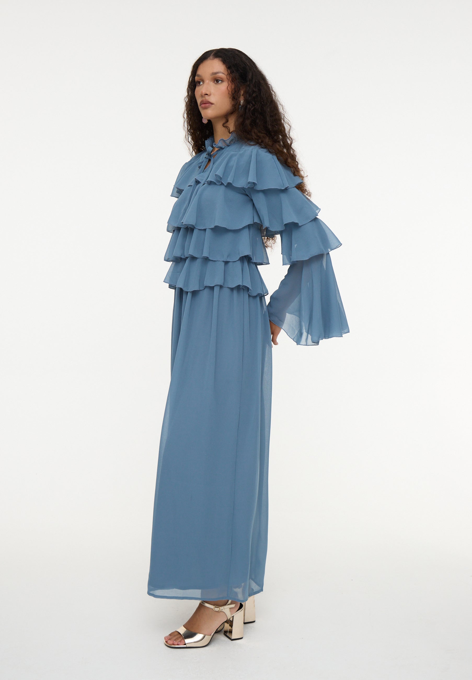 Noora Modest Ruffle Maxi Dress | MTZ250125