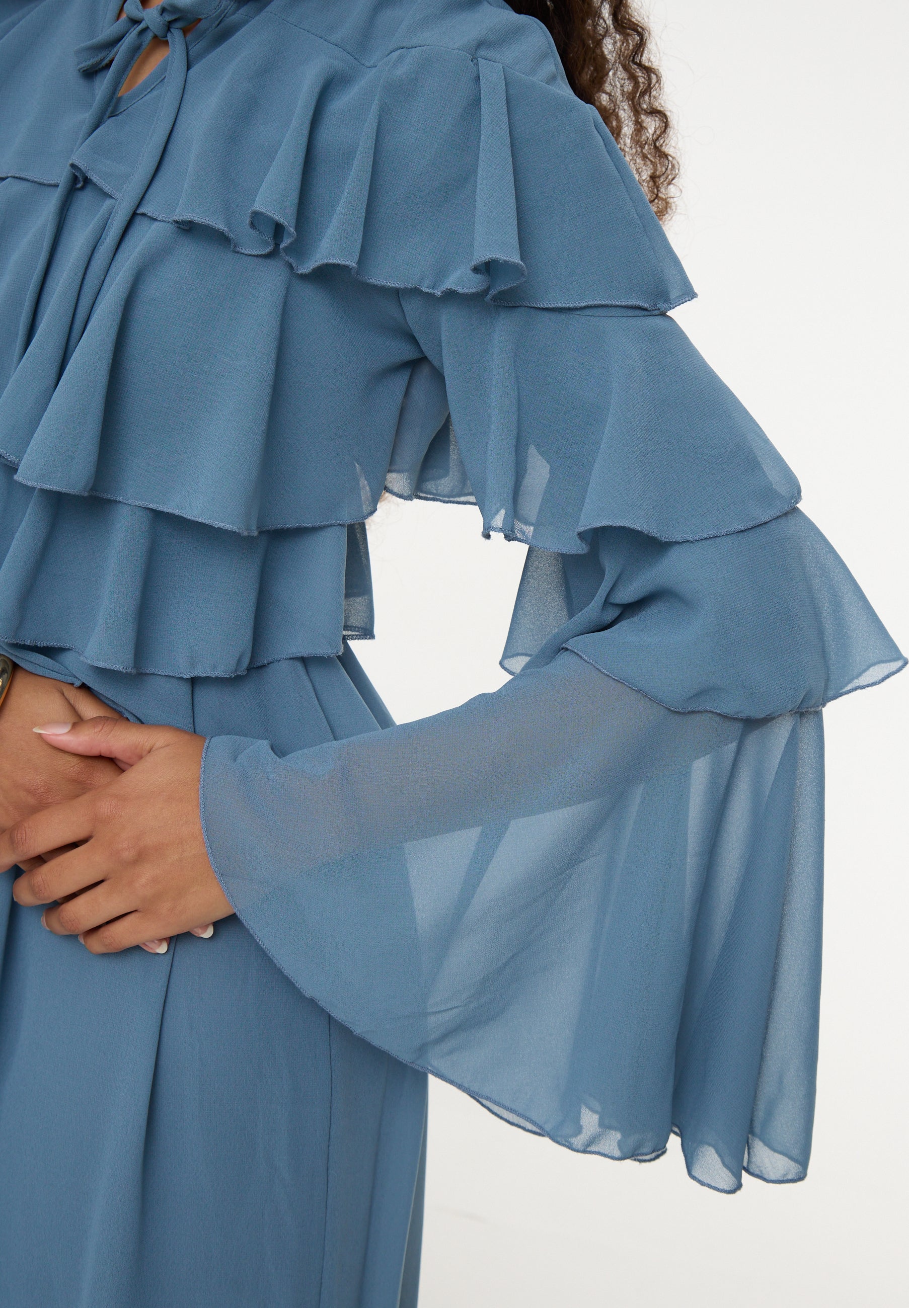 Noora Modest Ruffle Maxi Dress | MTZ250125