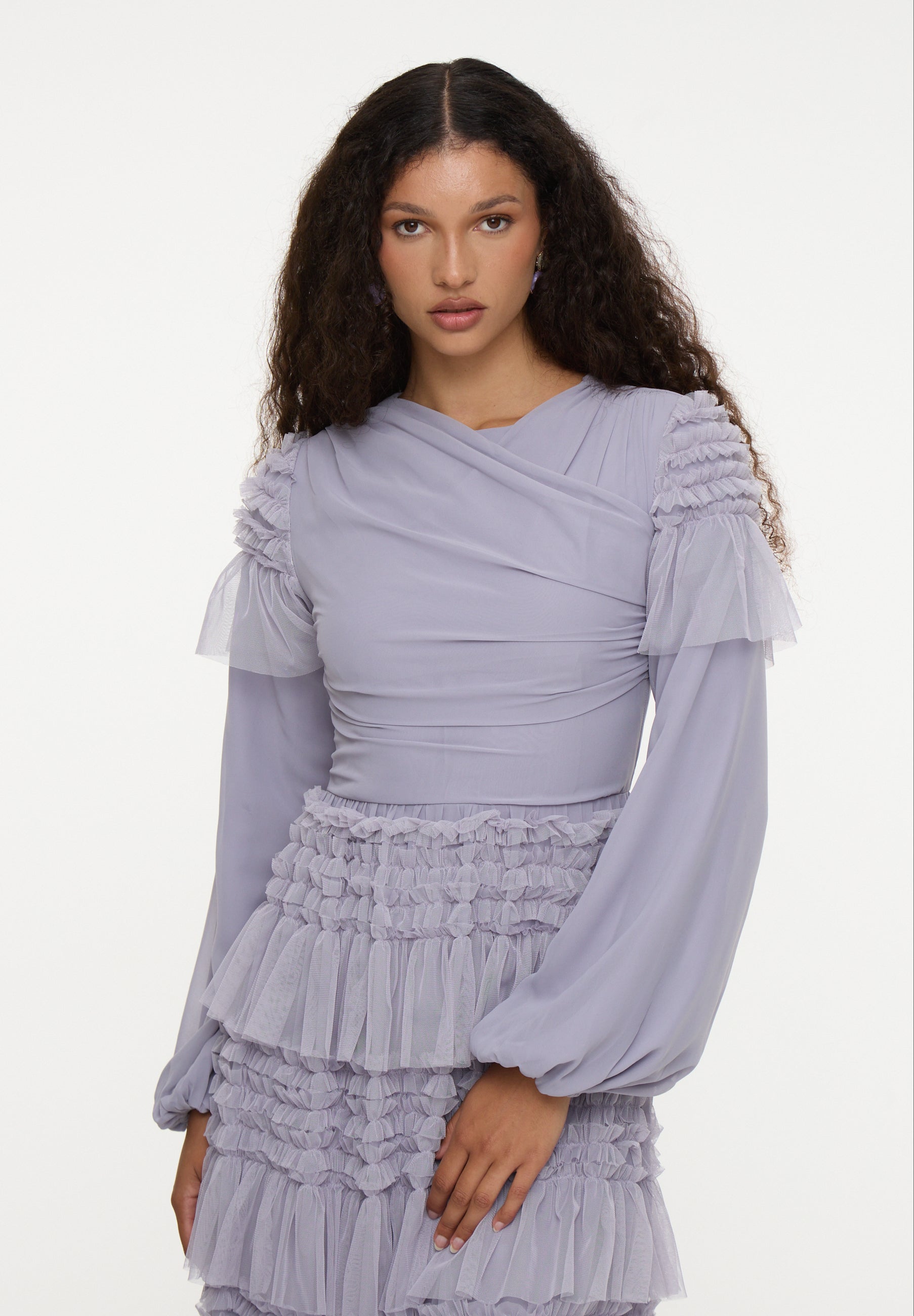 Luna Modest Ruffle Maxi Dress | MTZ250121
