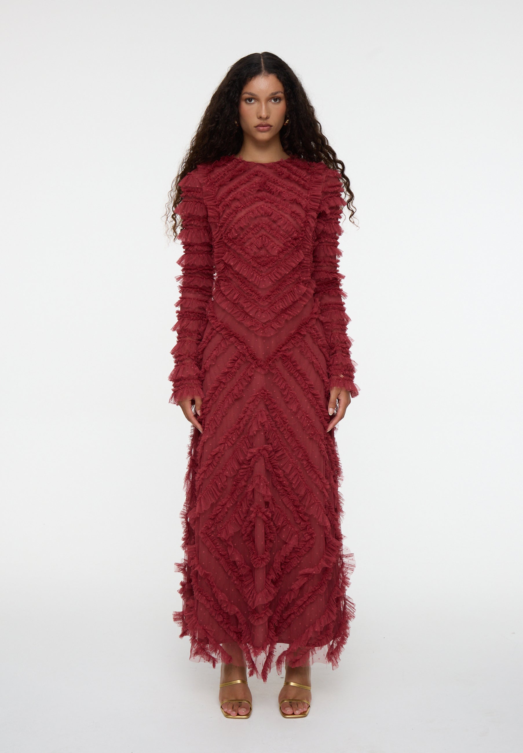 Jane Modest Ruffle Maxi Dress | MTZ250112