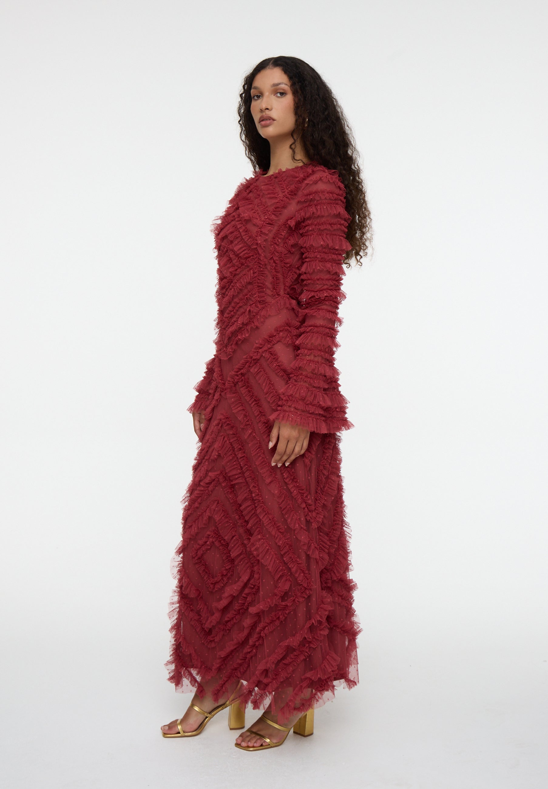 Jane Modest Ruffle Maxi Dress | MTZ250112
