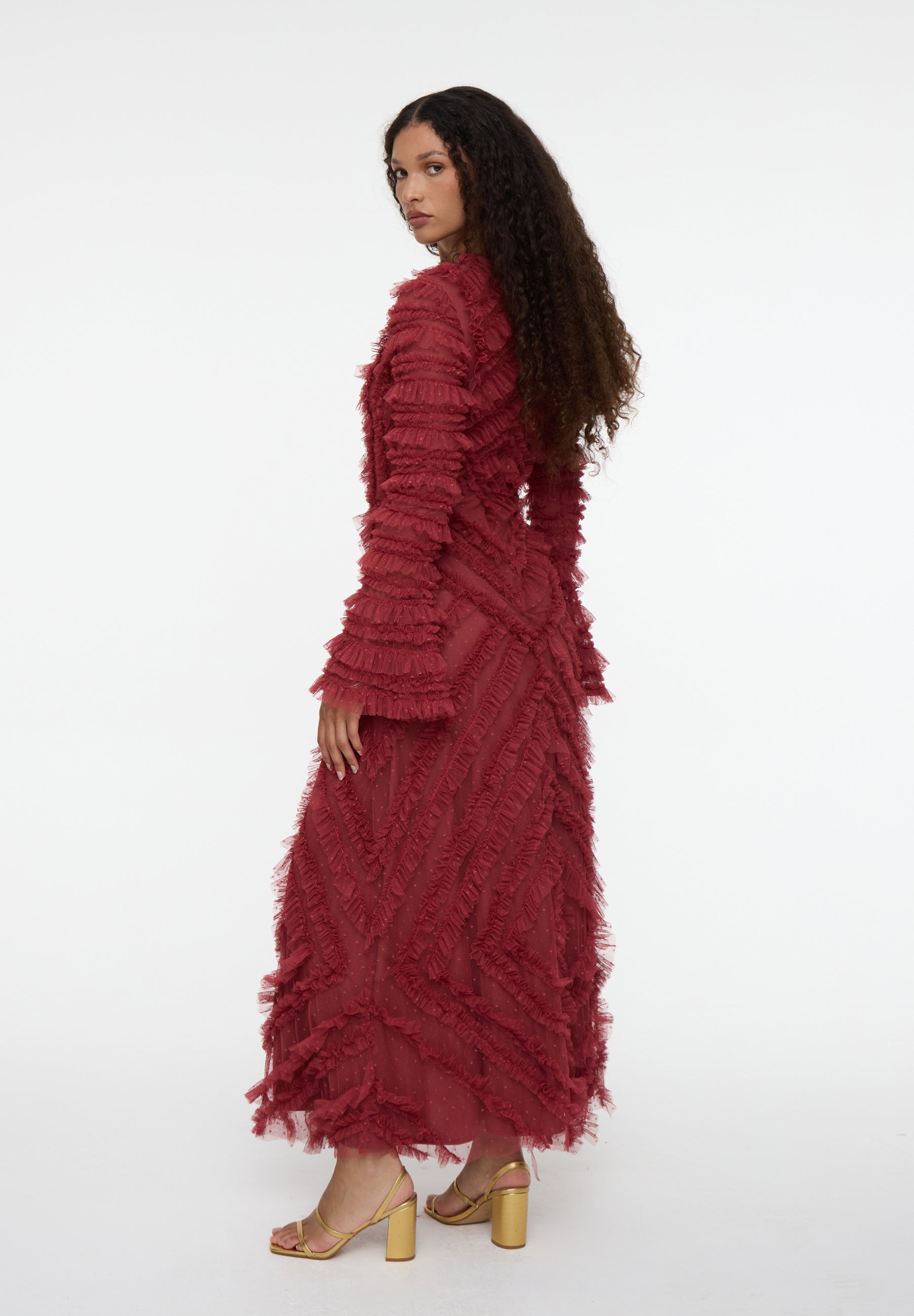 Jane Modest Ruffle Maxi Dress | MTZ250112