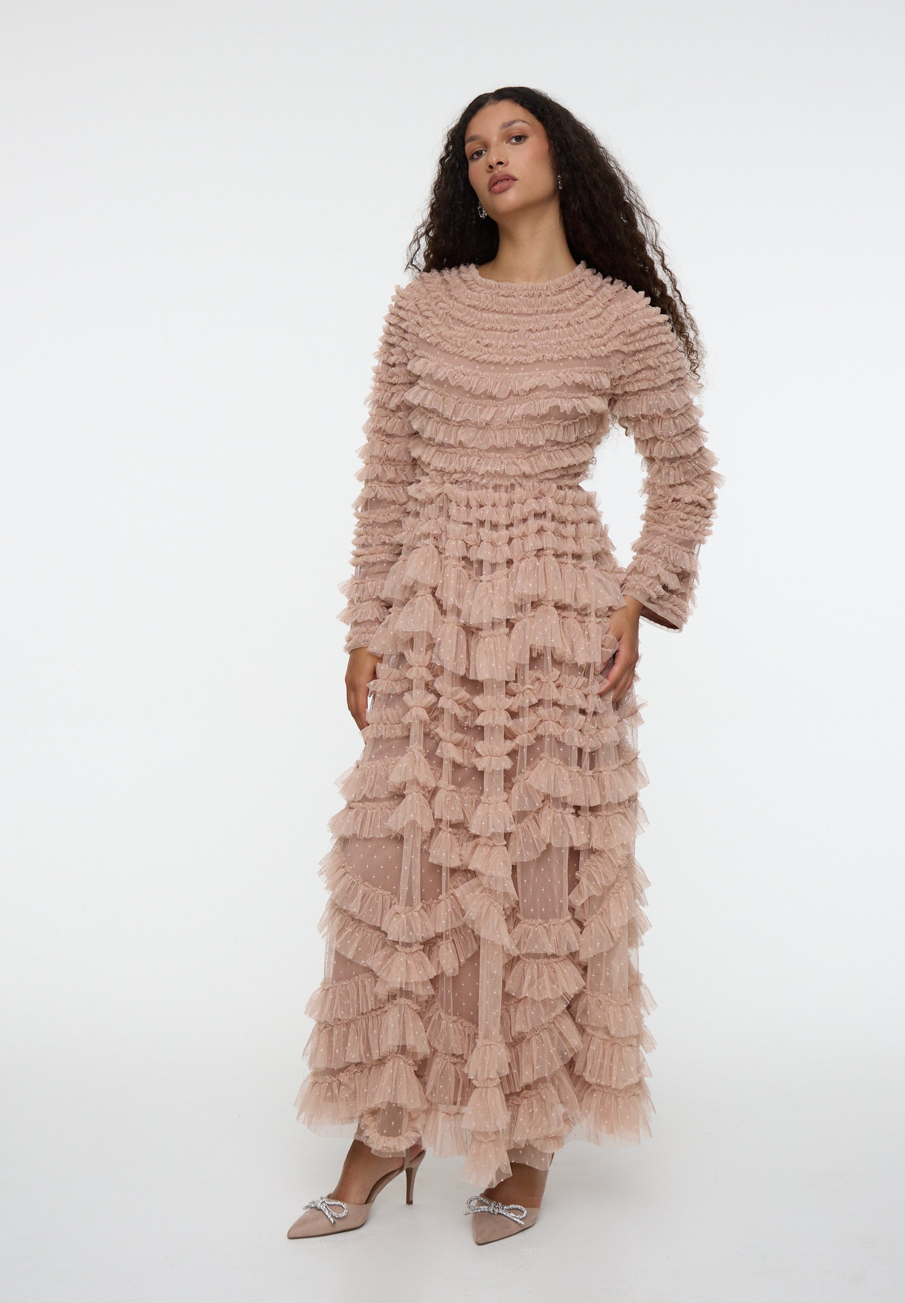 Ava Modest Ruffle Maxi Dress | MTZ250113