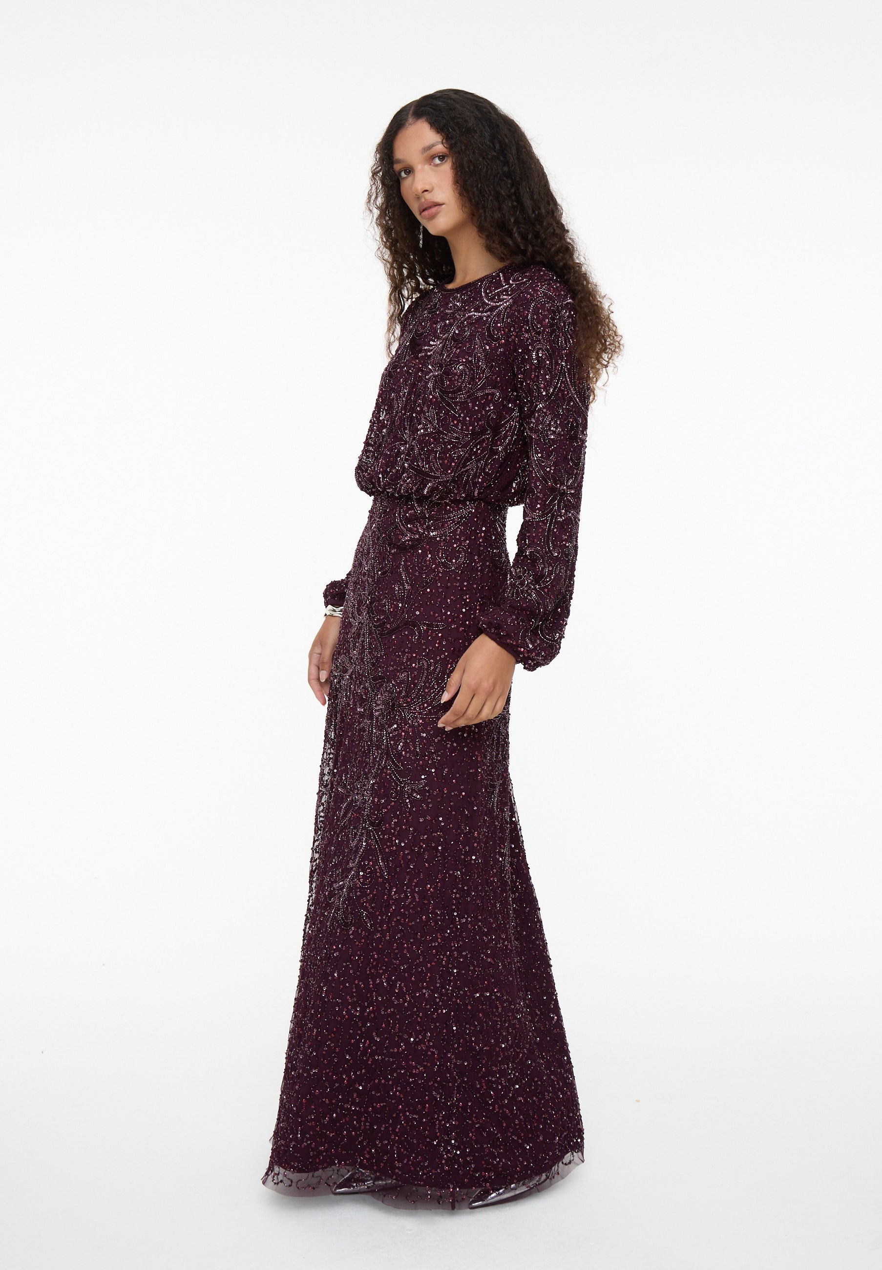 Elara Modest Sequin Maxi Dress | MTZ260906
