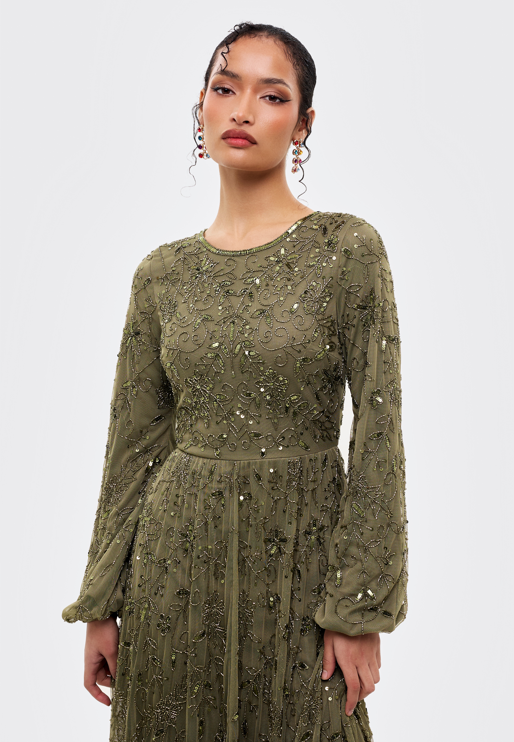 Nezha Modest Sequin Maxi Dress | MTZ260107