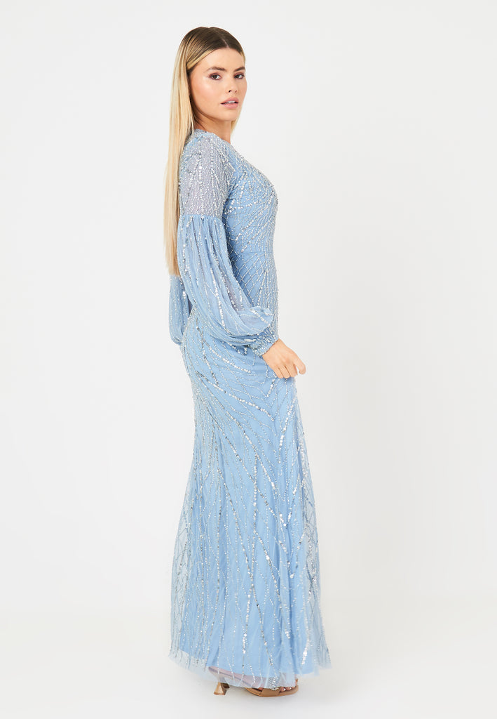 IDA MODEST EMBELLISHED SEQUINS MAXI DRESS |