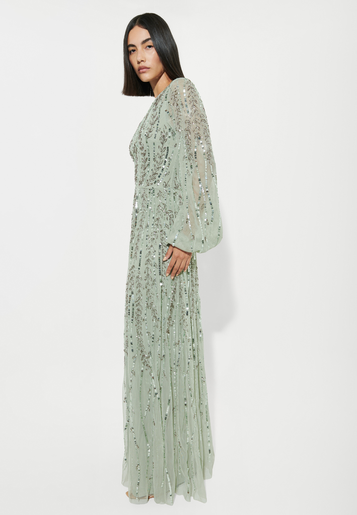 JANA MODEST EMBELLISHED SEQUIN DRESS