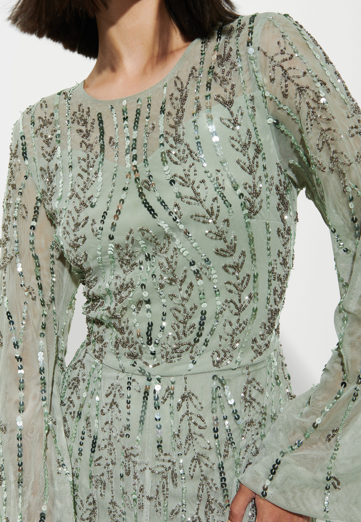 JANA MODEST EMBELLISHED SEQUIN DRESS