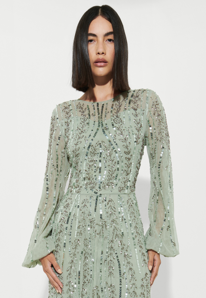 JANA MODEST EMBELLISHED SEQUIN DRESS