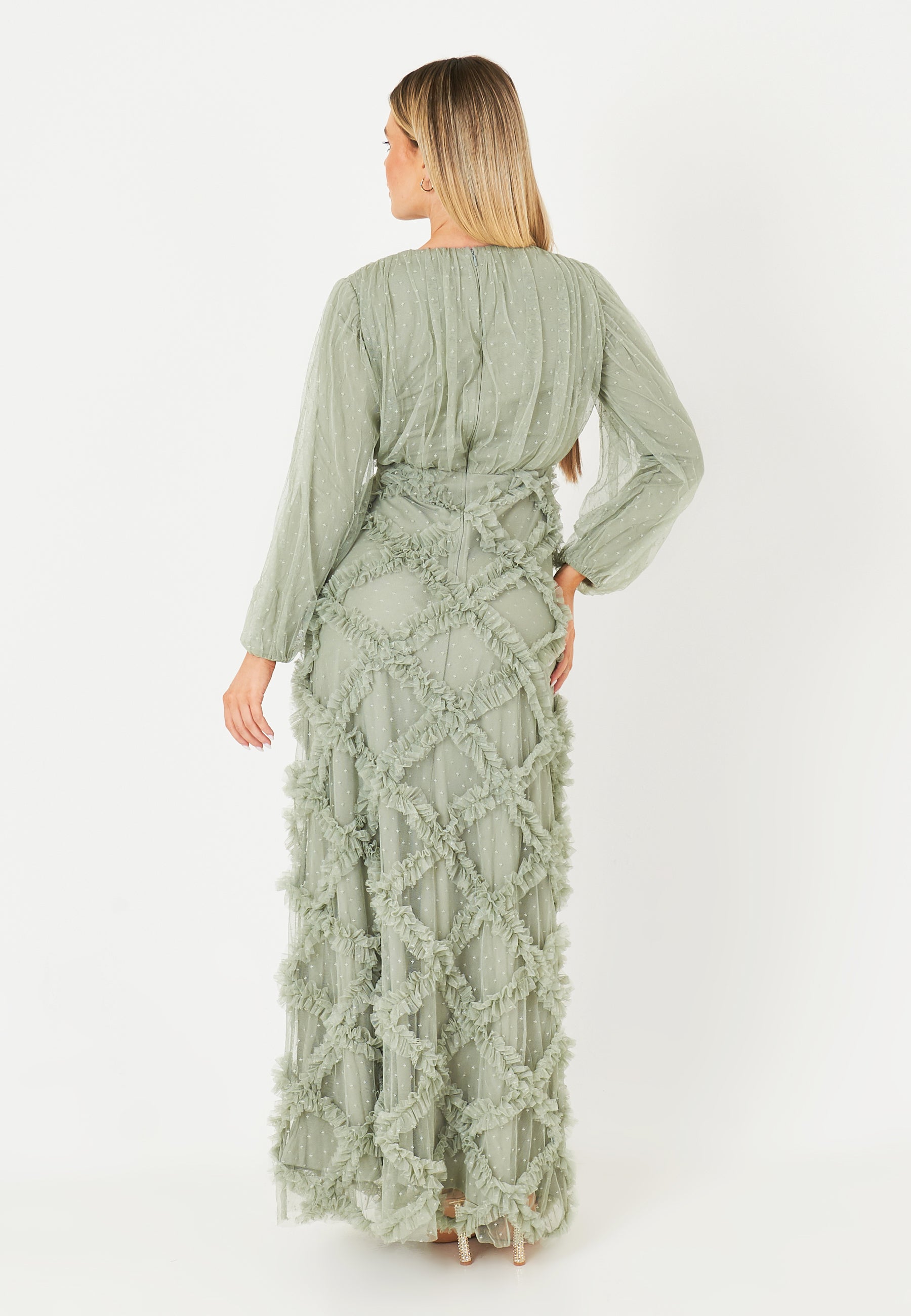 Laiba Tulle Mesh Modest Maxi Dress | M231201