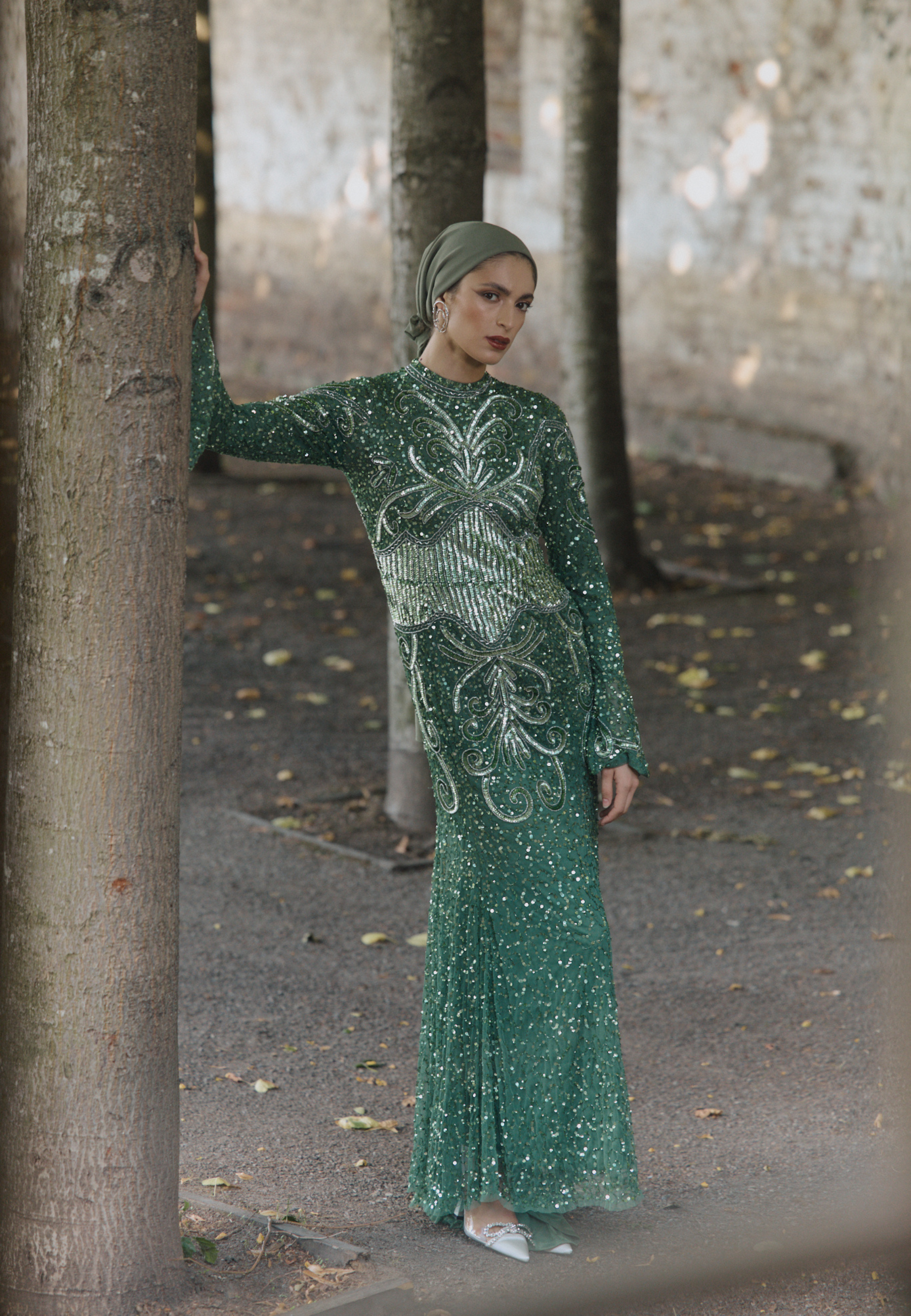 Nysia Modest Sequin Maxi Dress