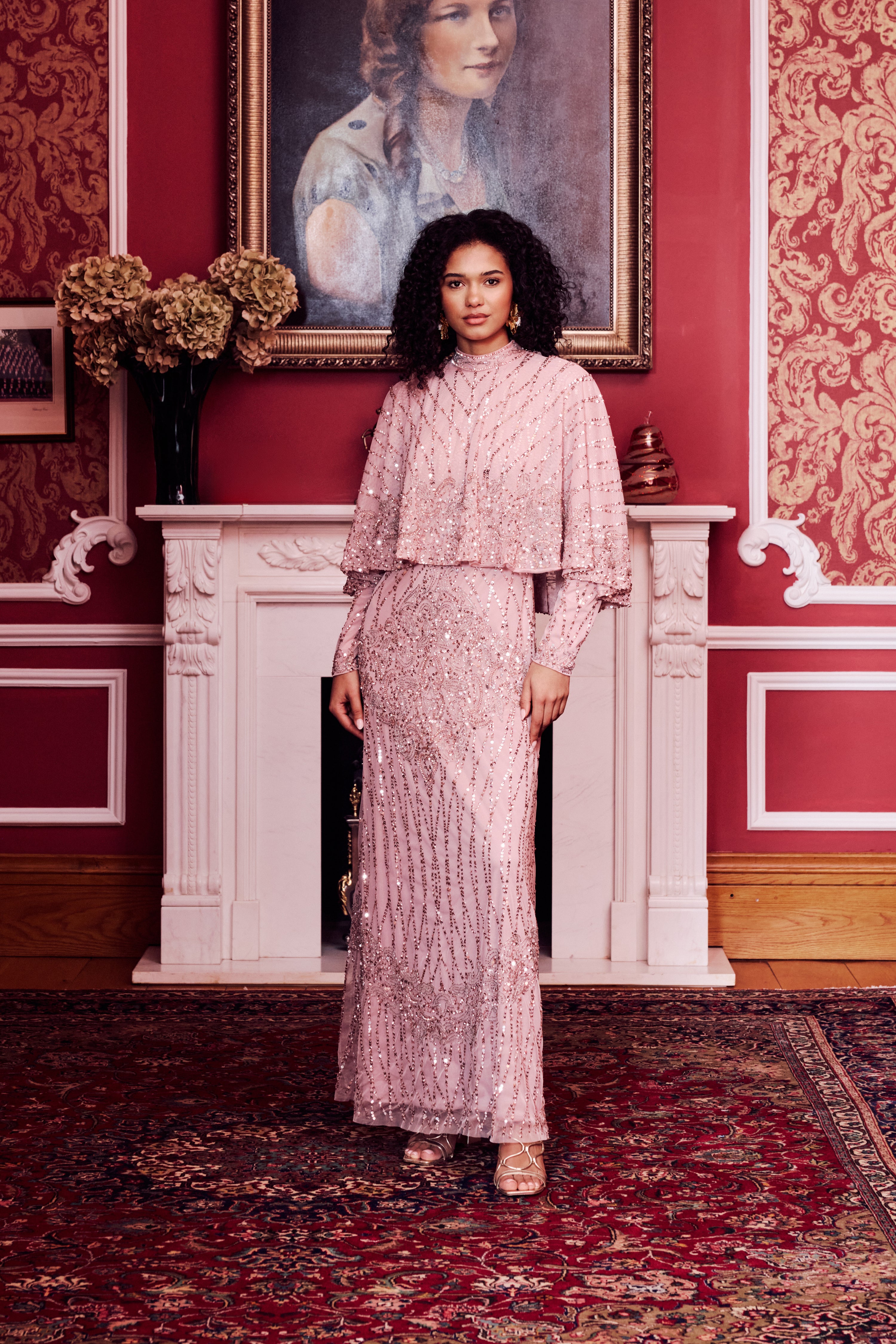 Melanie Modest Sequin Maxi Dress | MTZ260103