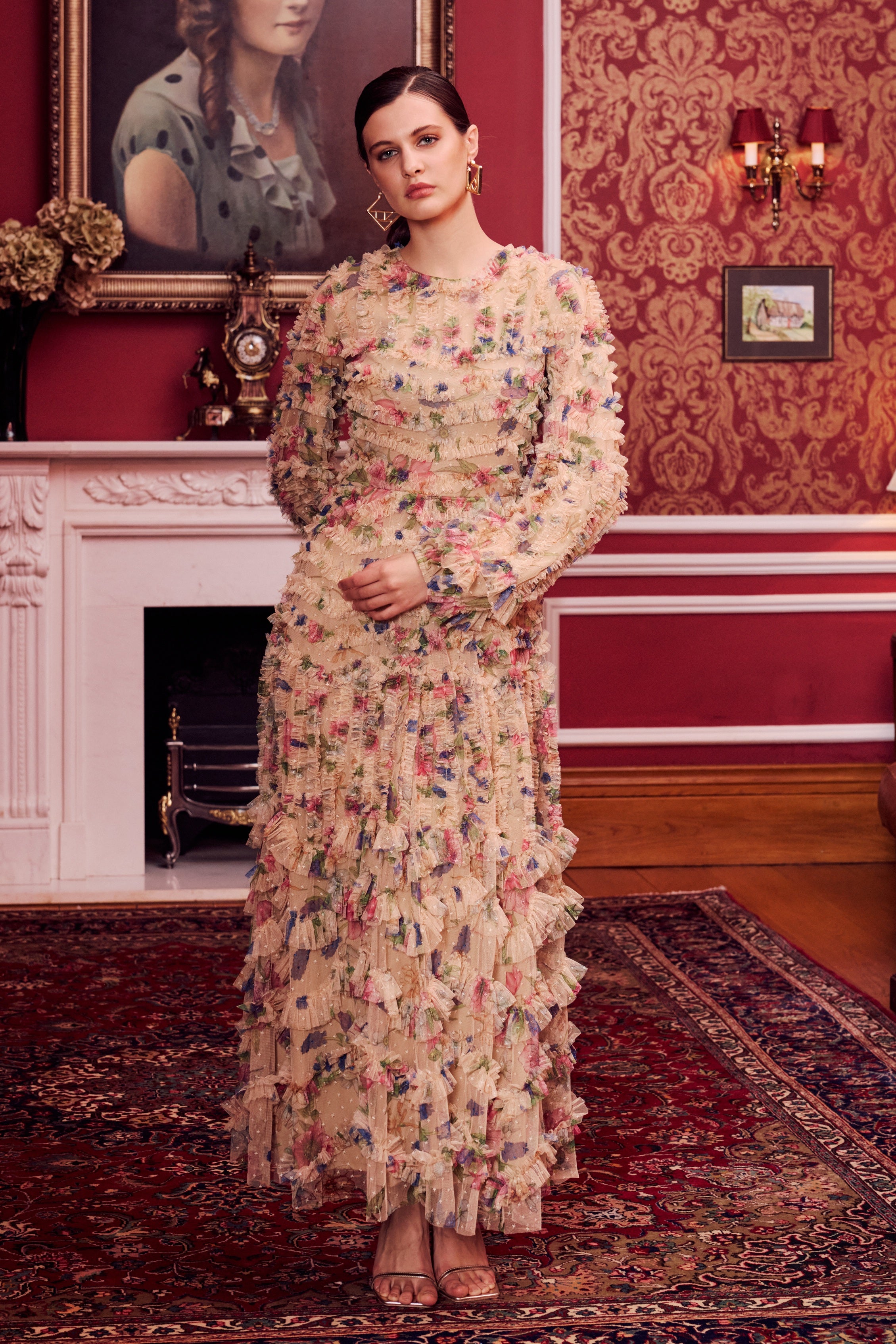 Zofia Modest Ruffle Maxi Dress | MTZ260216