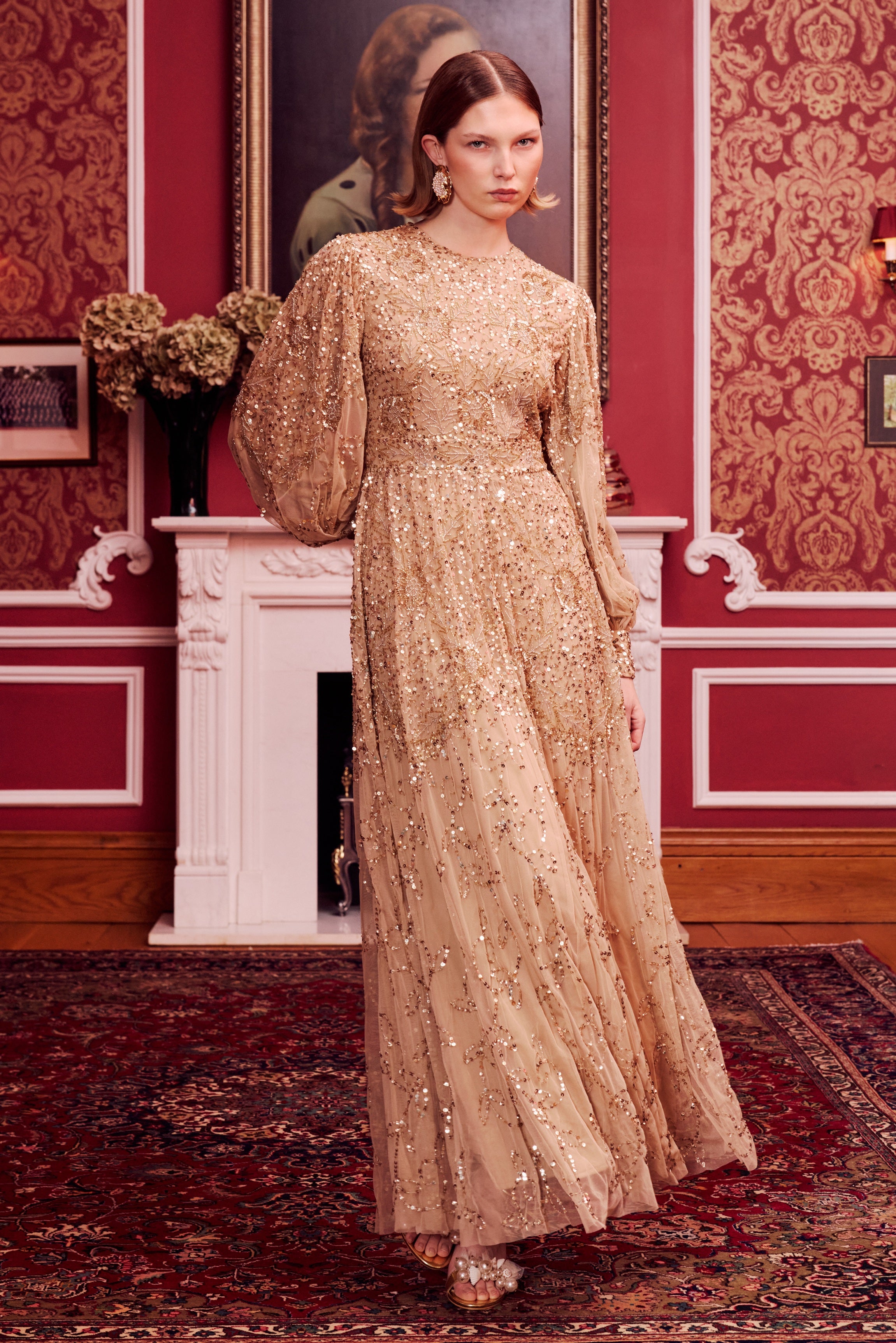 Delfina Modest Sequin Maxi Dress | MTZ260102