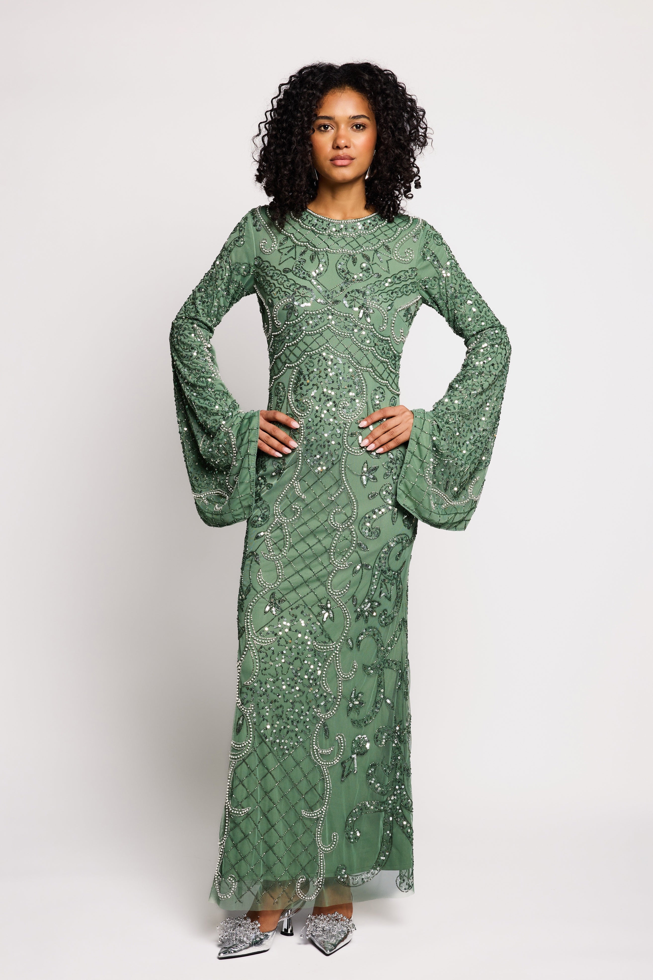 Kamel Modest Sequin Maxi Dress | MTZ260109
