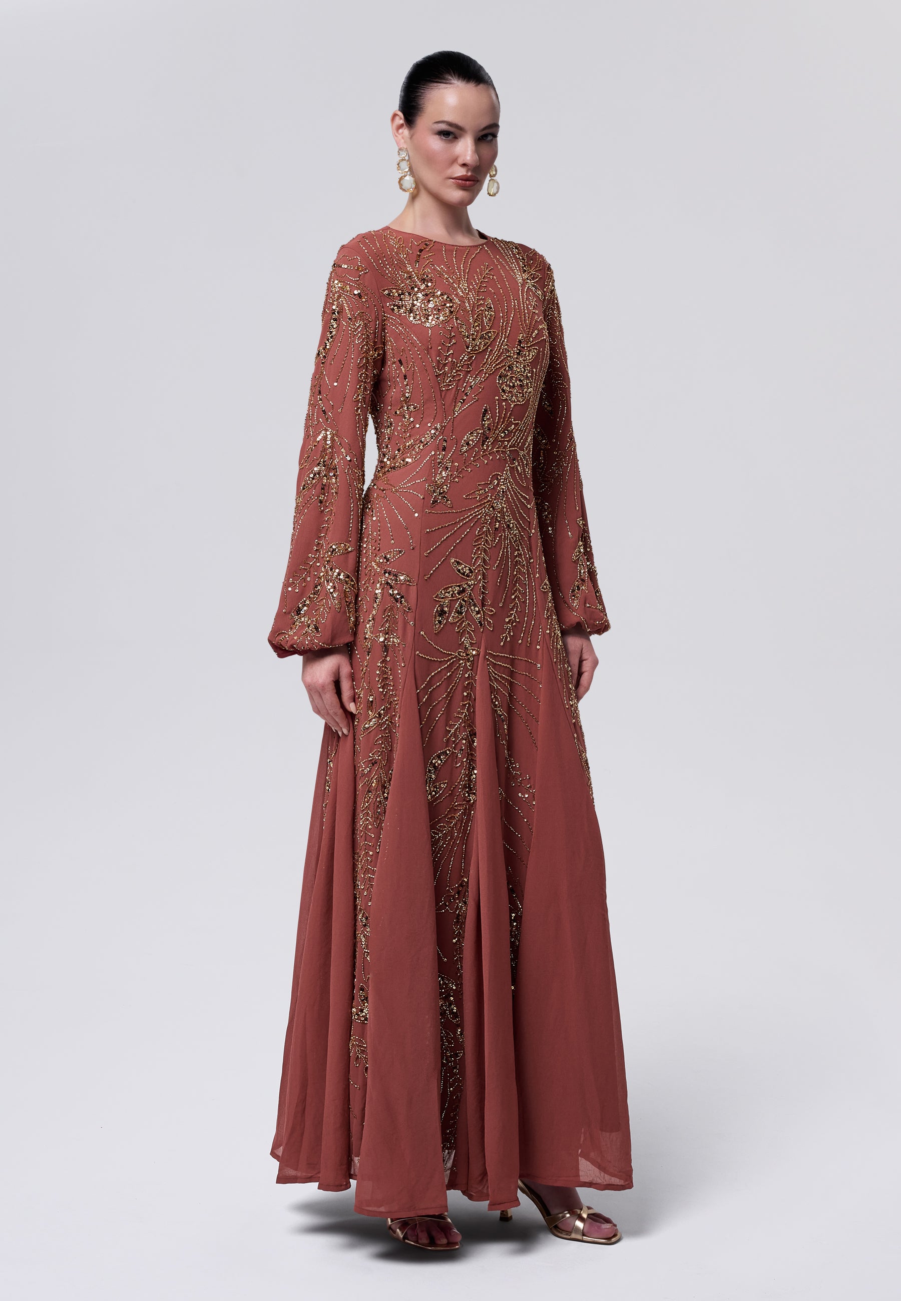 Lamis Modest Sequin Maxi Dress | MTZ260114