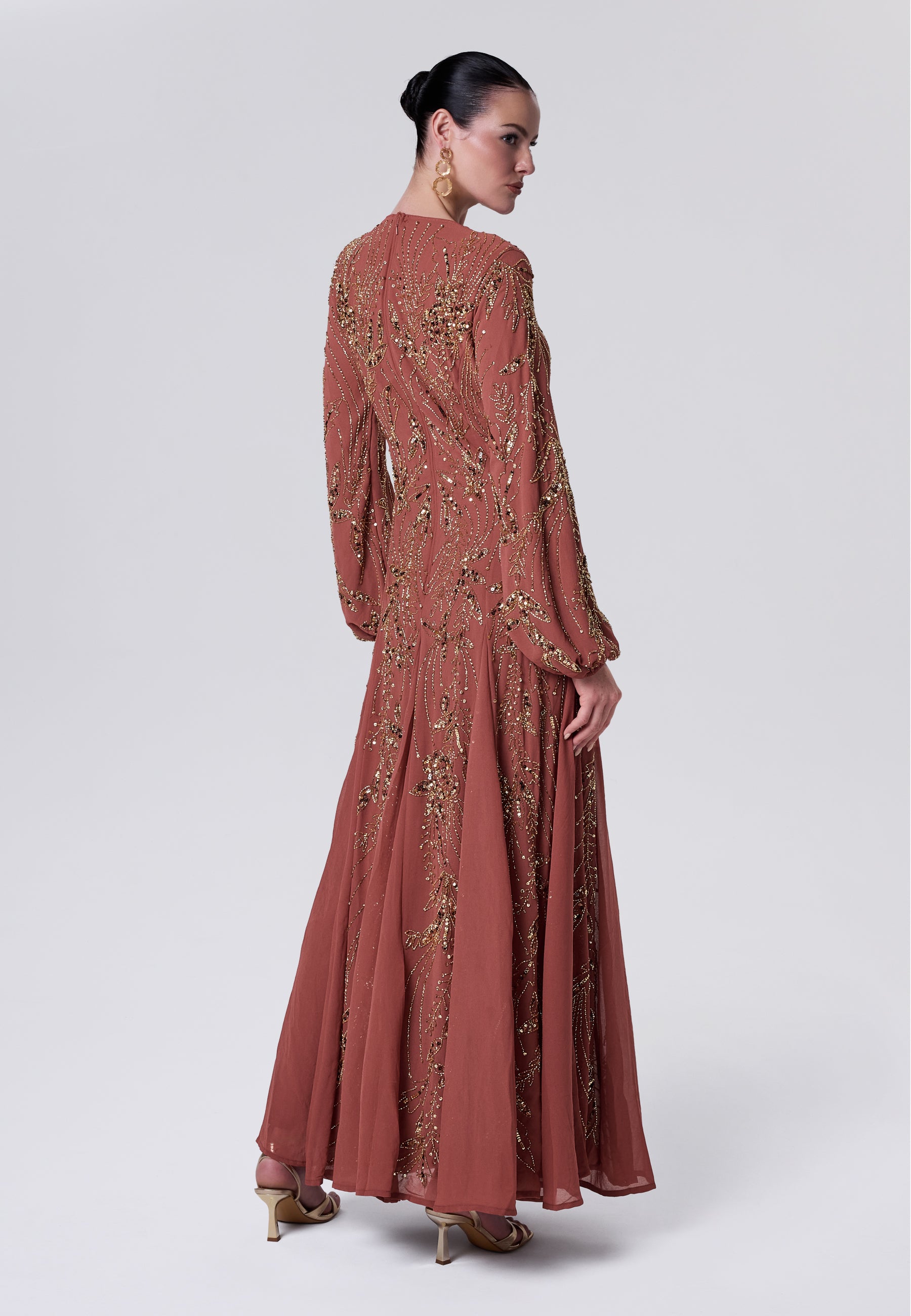 Lamis Modest Sequin Maxi Dress | MTZ260114
