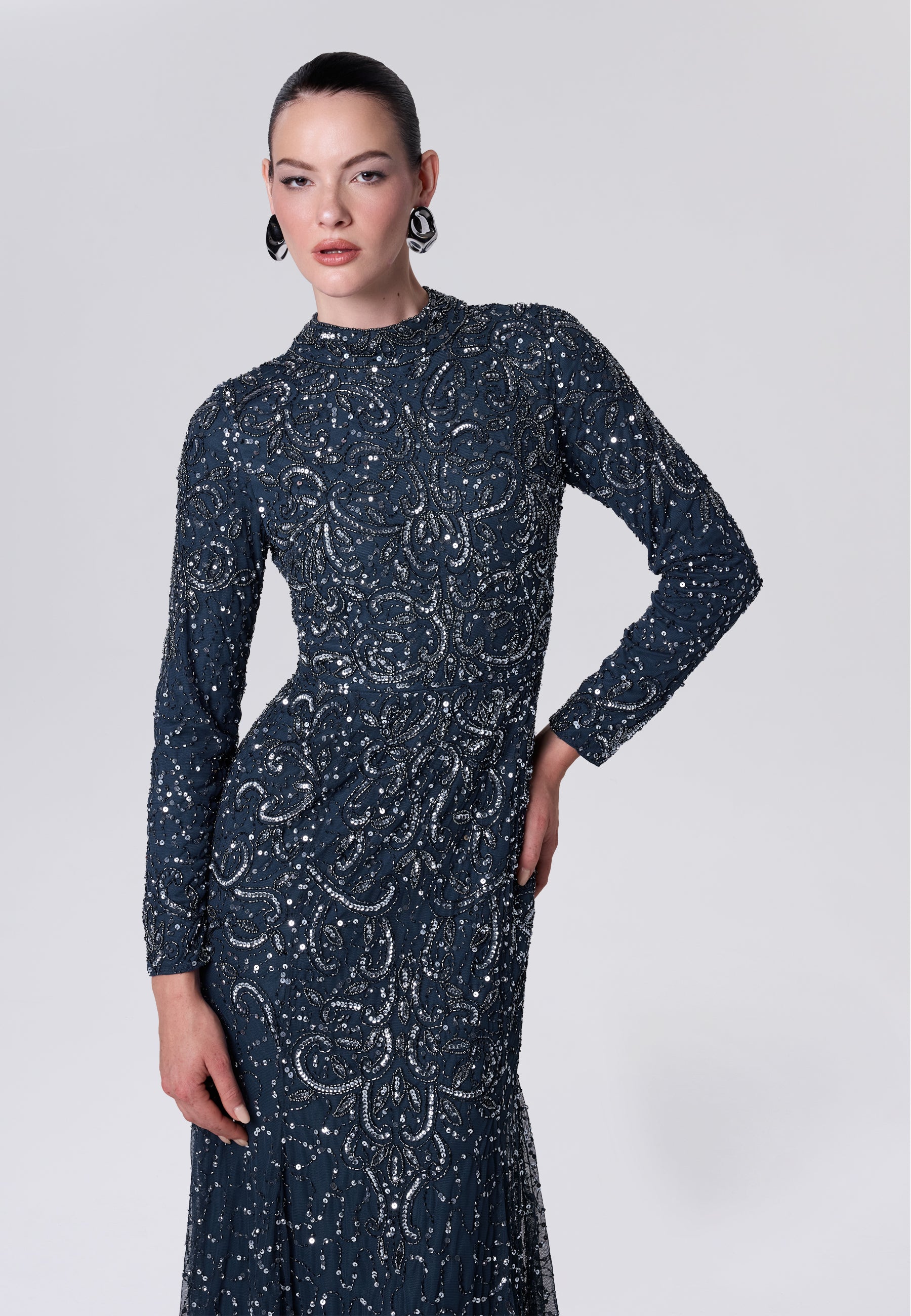 Mandisa Modest Sequin Maxi Dress | MTZ260813