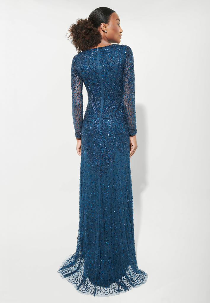 NOUR MODEST EMBELLISHED SEQUINS MAXI DRESS