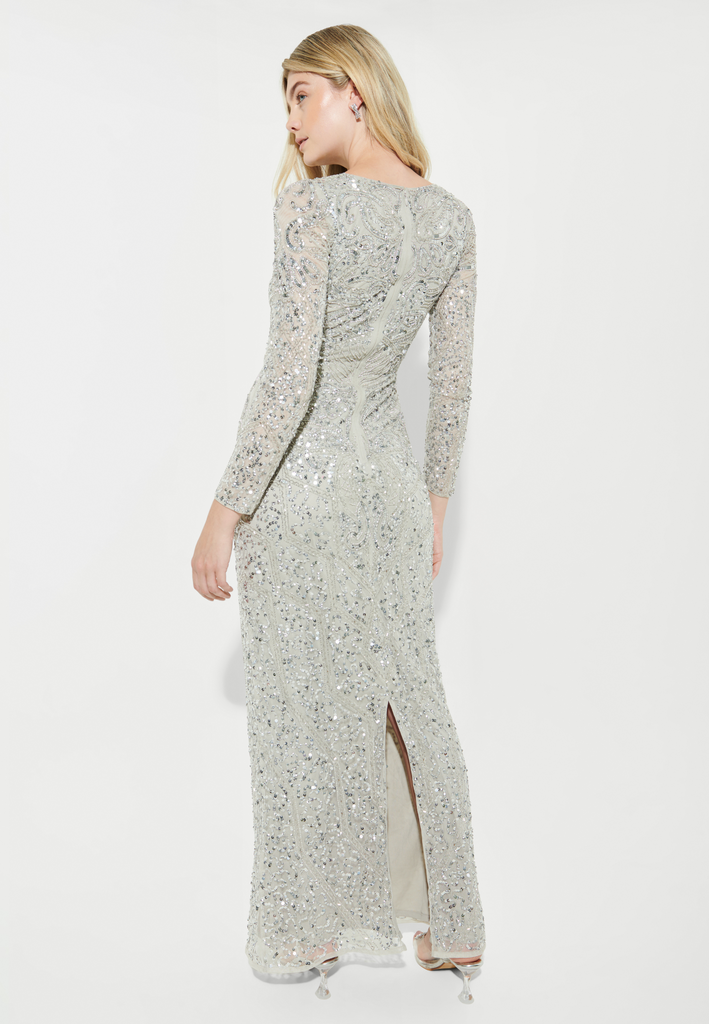 NOYA MODEST EMBELLISHED SEQUIN DRESS