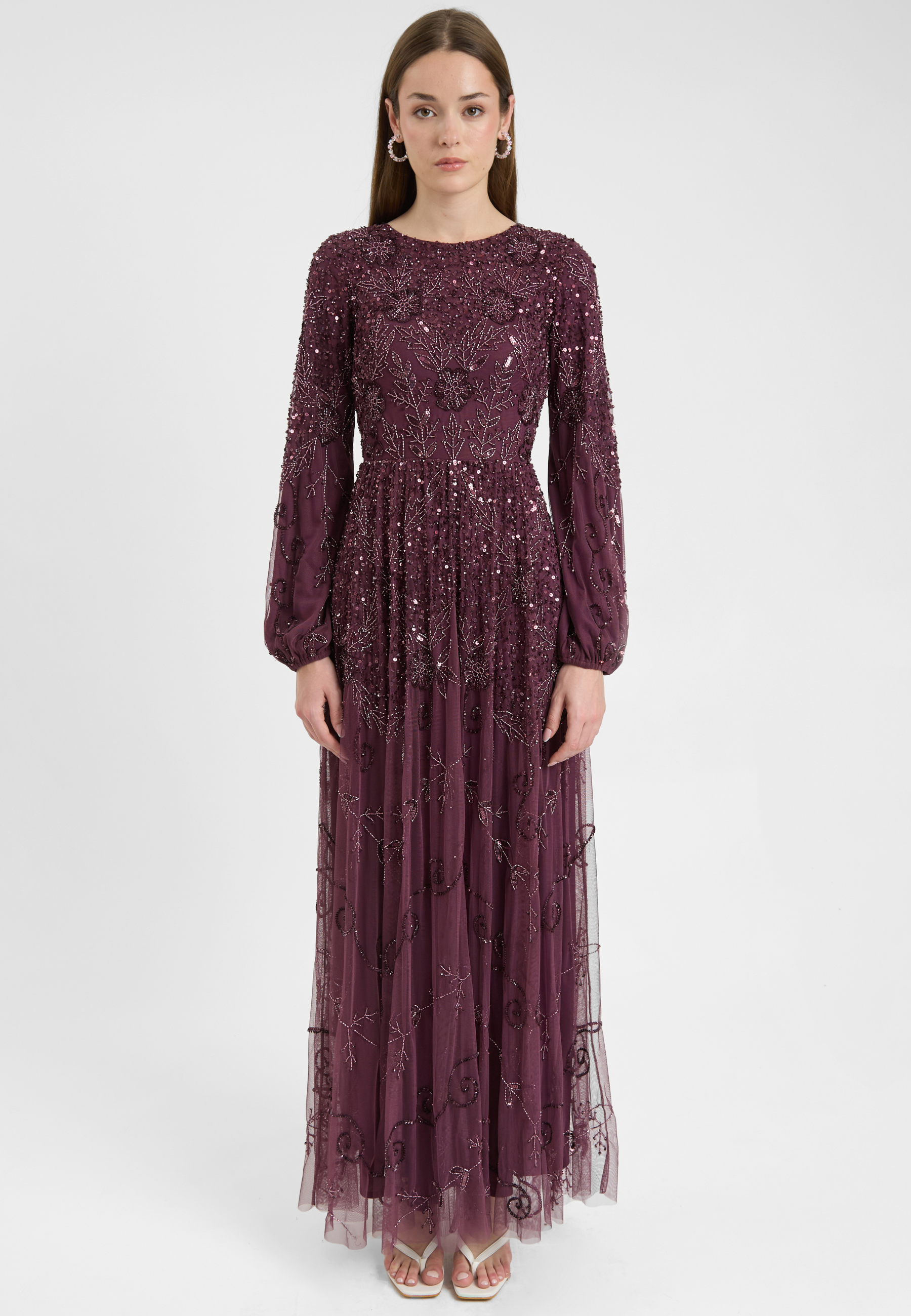 Tiana Embellished Sequin Maxi Dress | MTZ250715
