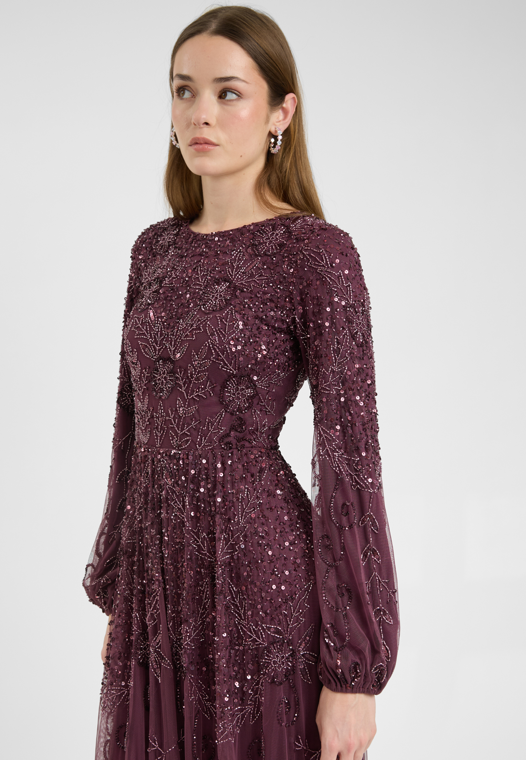 Tiana Embellished Sequin Maxi Dress | MTZ250715