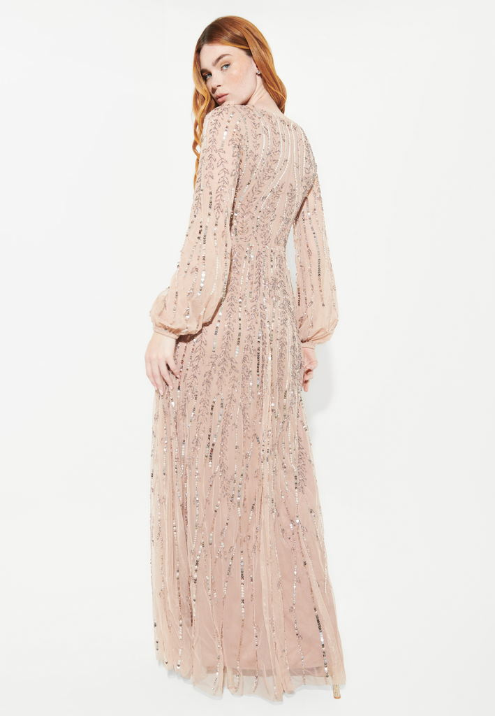 YARA MODEST EMBELLISHED SEQUINS MAXI DRESS | BTM240501