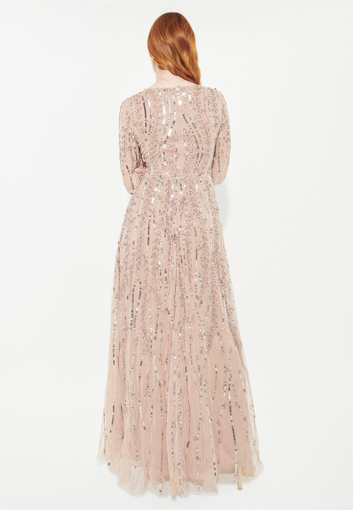 YARA MODEST EMBELLISHED SEQUINS MAXI DRESS | BTM240501