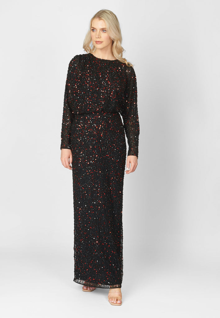 INAYA EMBELLISHED SEQUIN MAXI DRESS